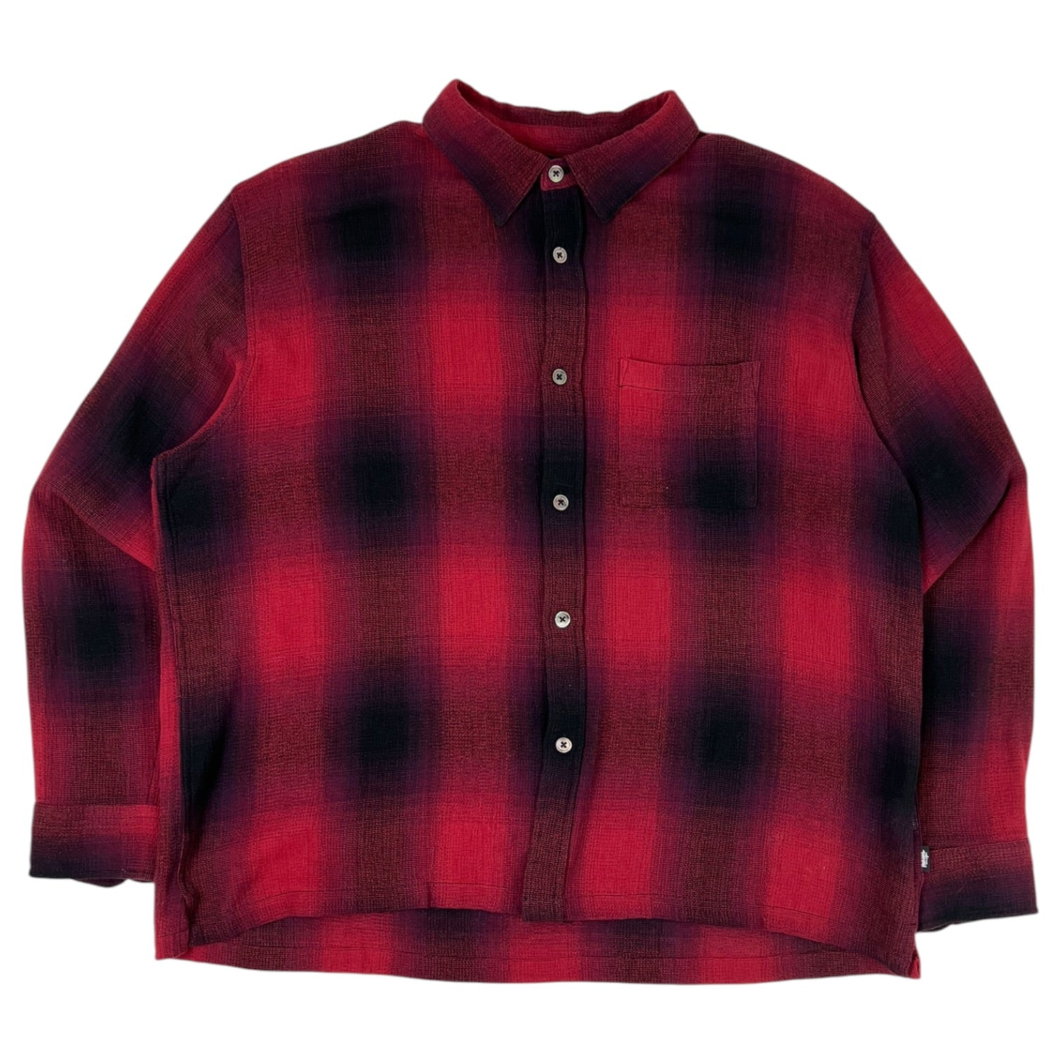 Stussy Loose Weave Plaid Shirt Red/Black
