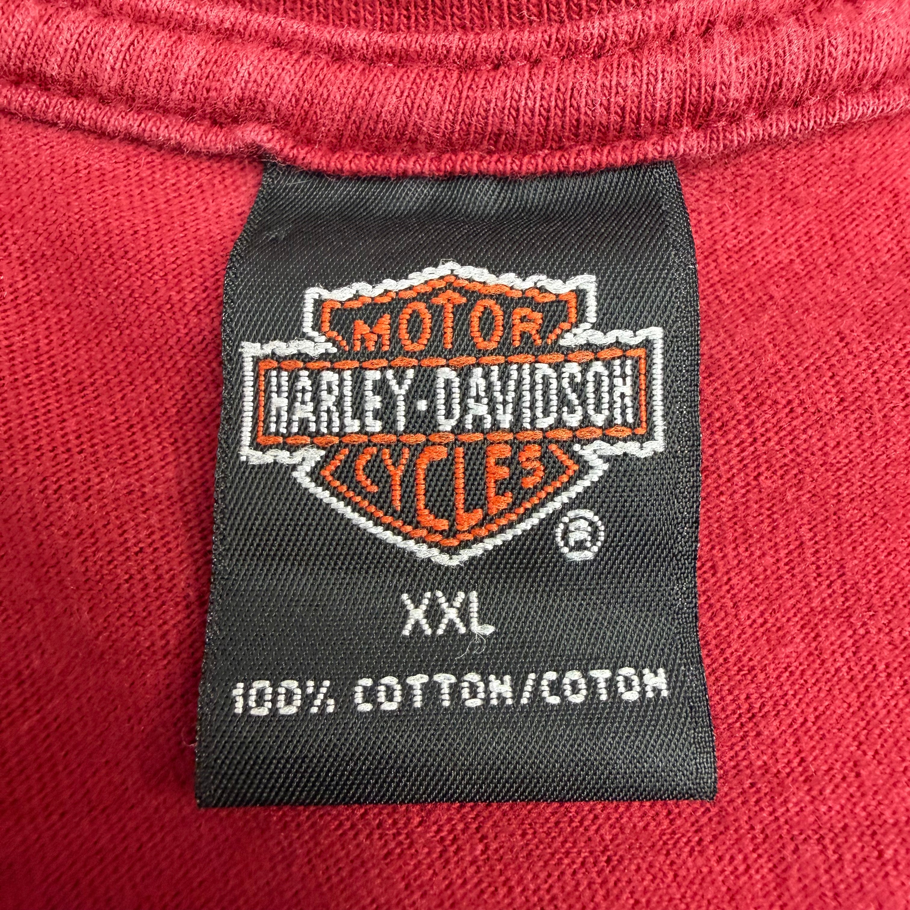 Vintage Harley Davidson “Live Free Or Die” Littleton Pocket Tee Red