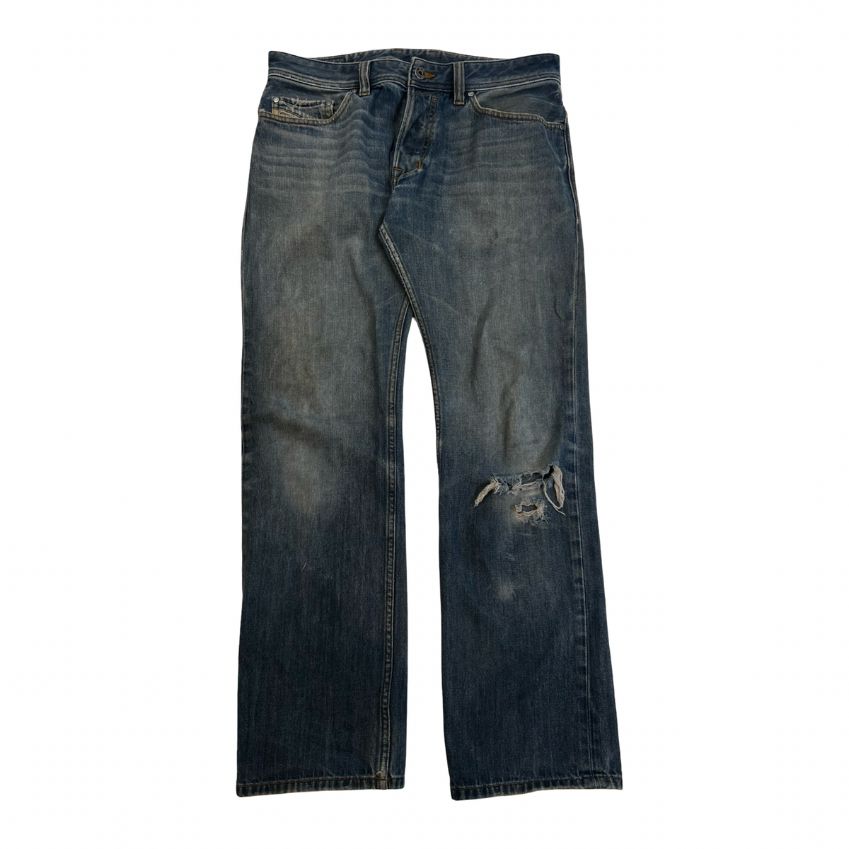 Vintage Diesel Industry Straight Leg Distressed Denim Jeans