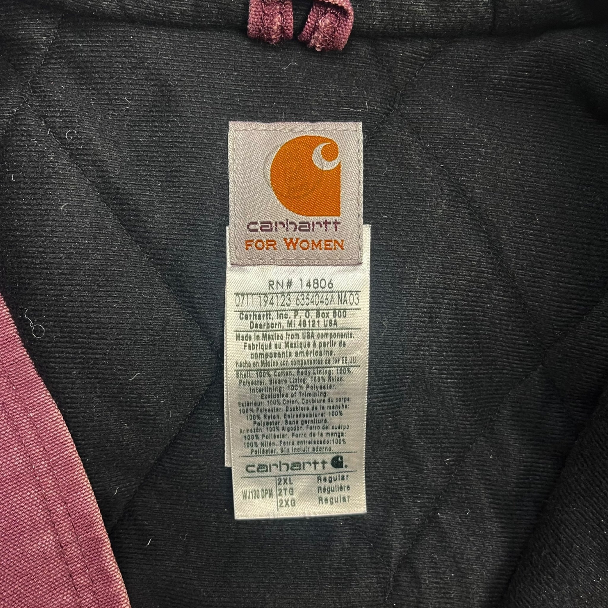 Vintage Carhartt Active Hooded Jacket Purple