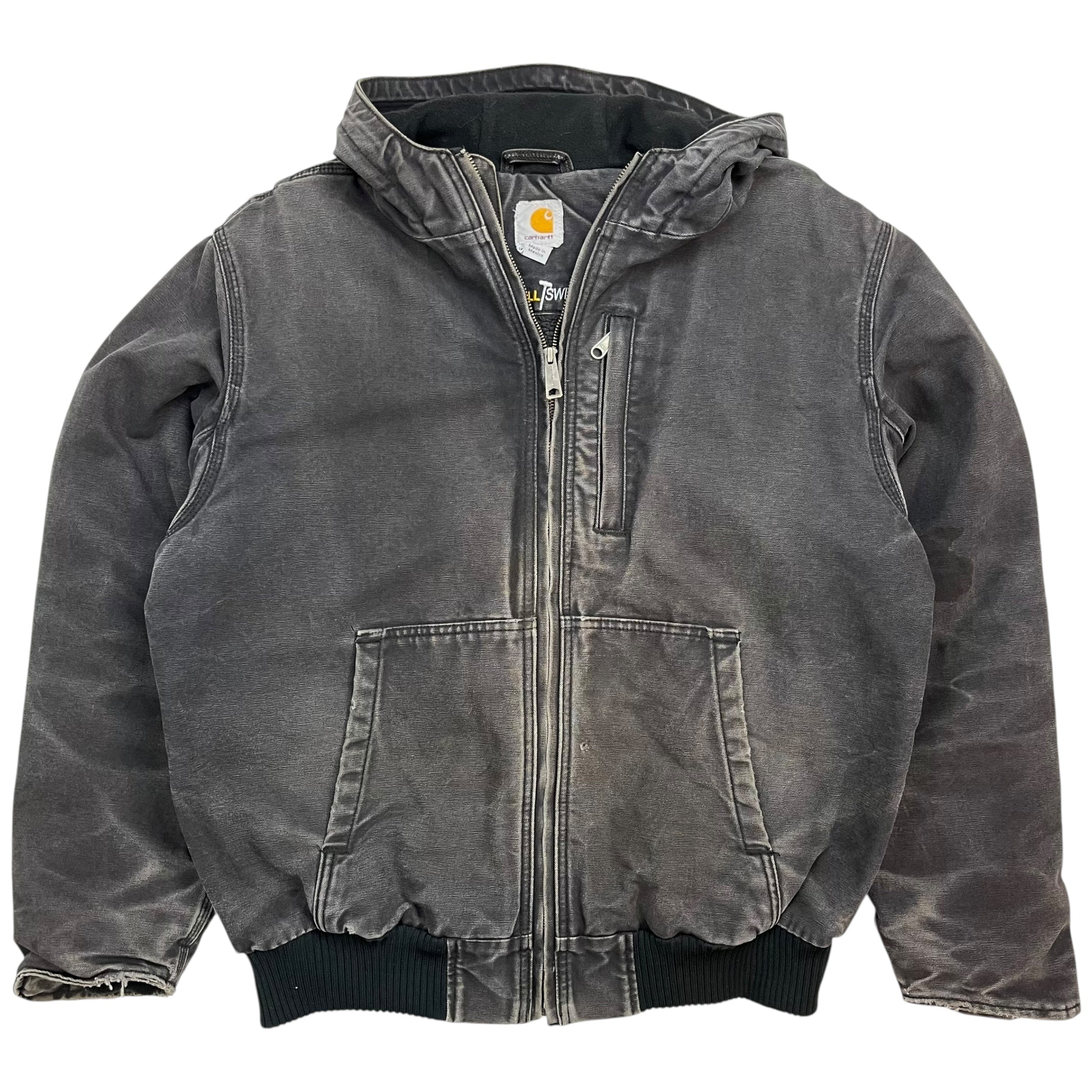 Vintage Carhartt J130 DKB Hooded Jacket Dark Grey