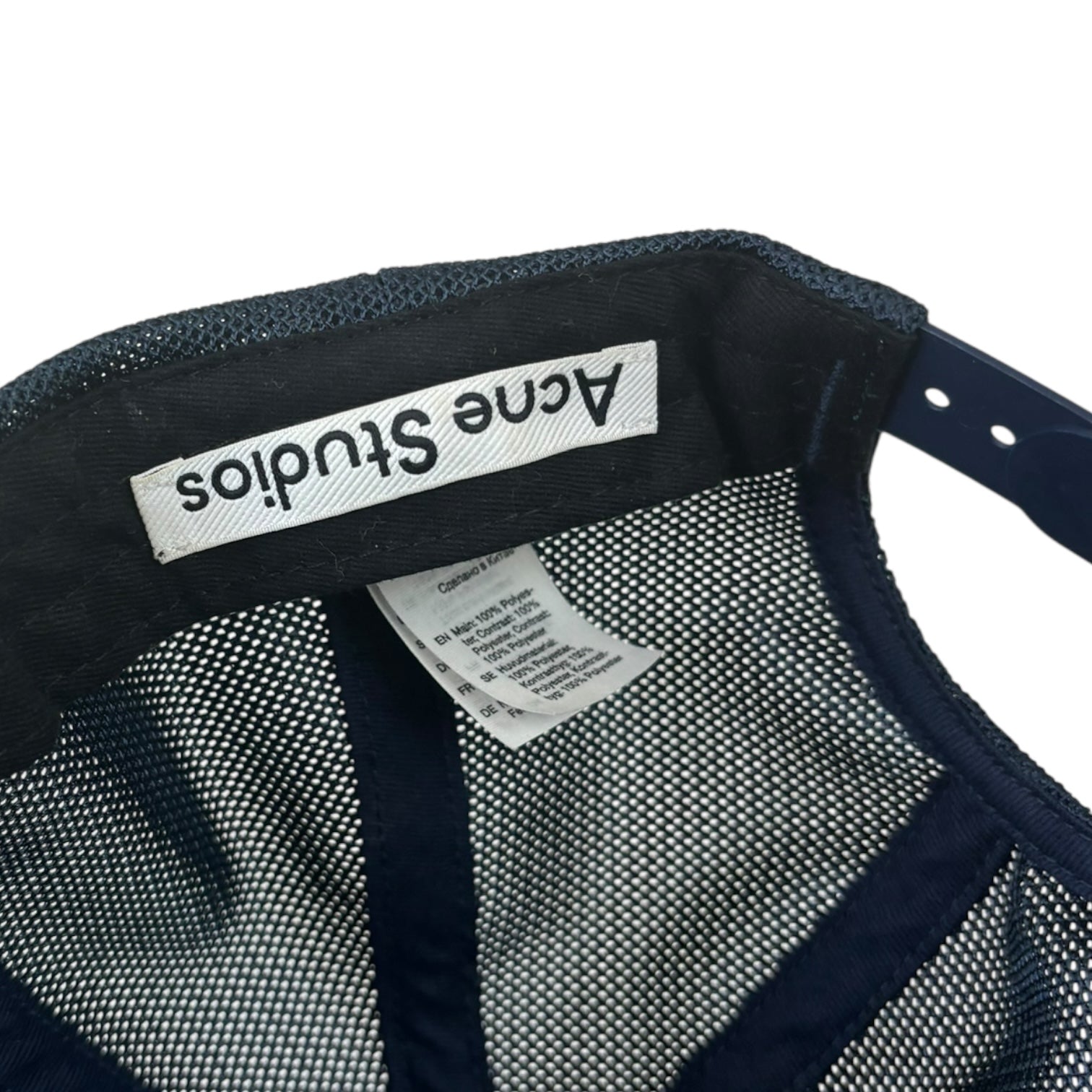 Acne Studios Monochrome Satin Logo SnapBack Hat Blue