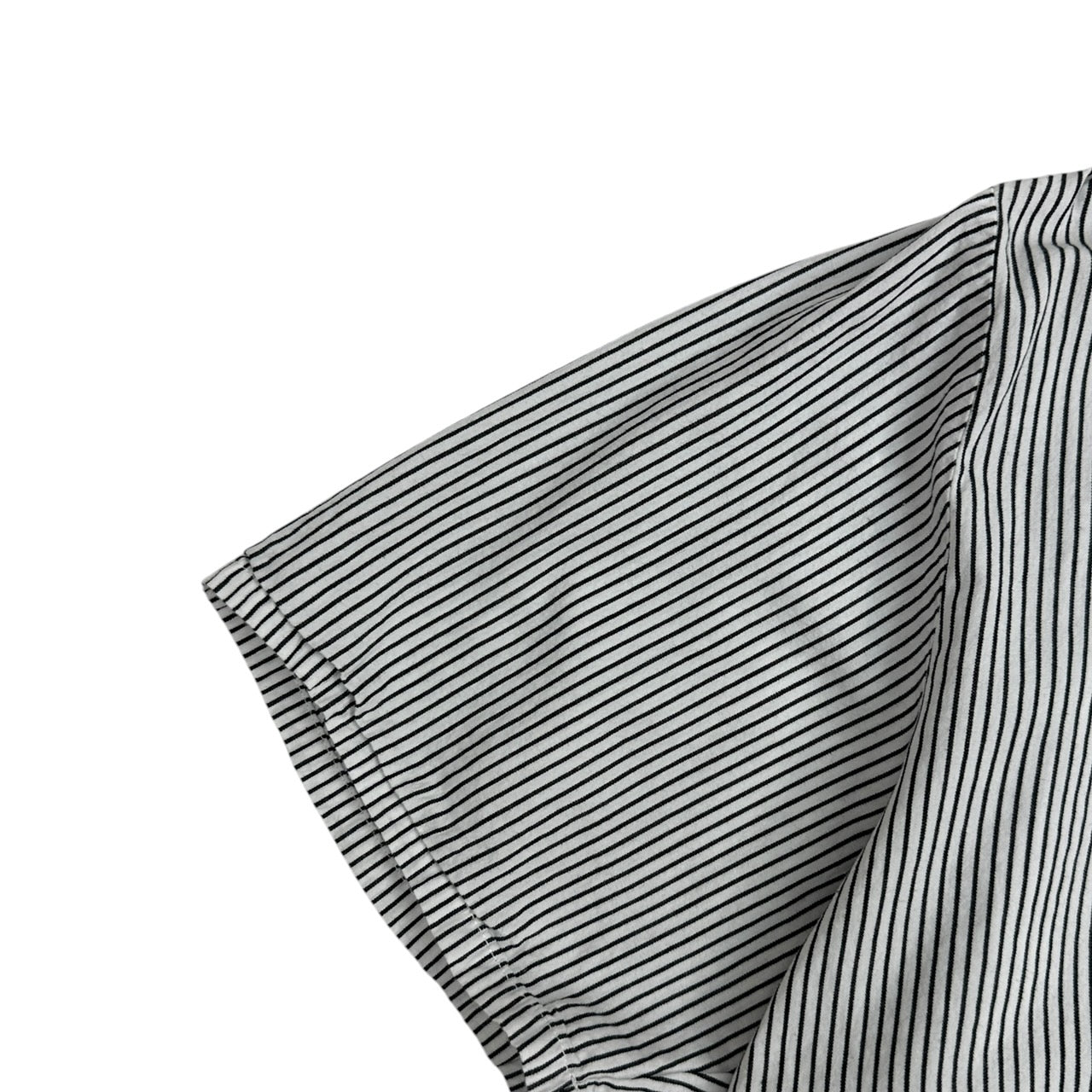 Basketcase Gallery Striped Cropped Button Up