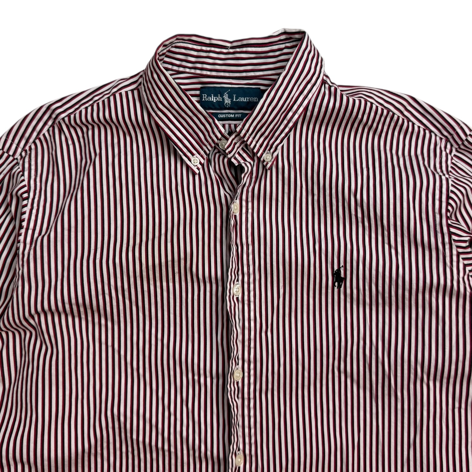 Vintage Ralph Lauren Striped Button Up Shirt Red/White