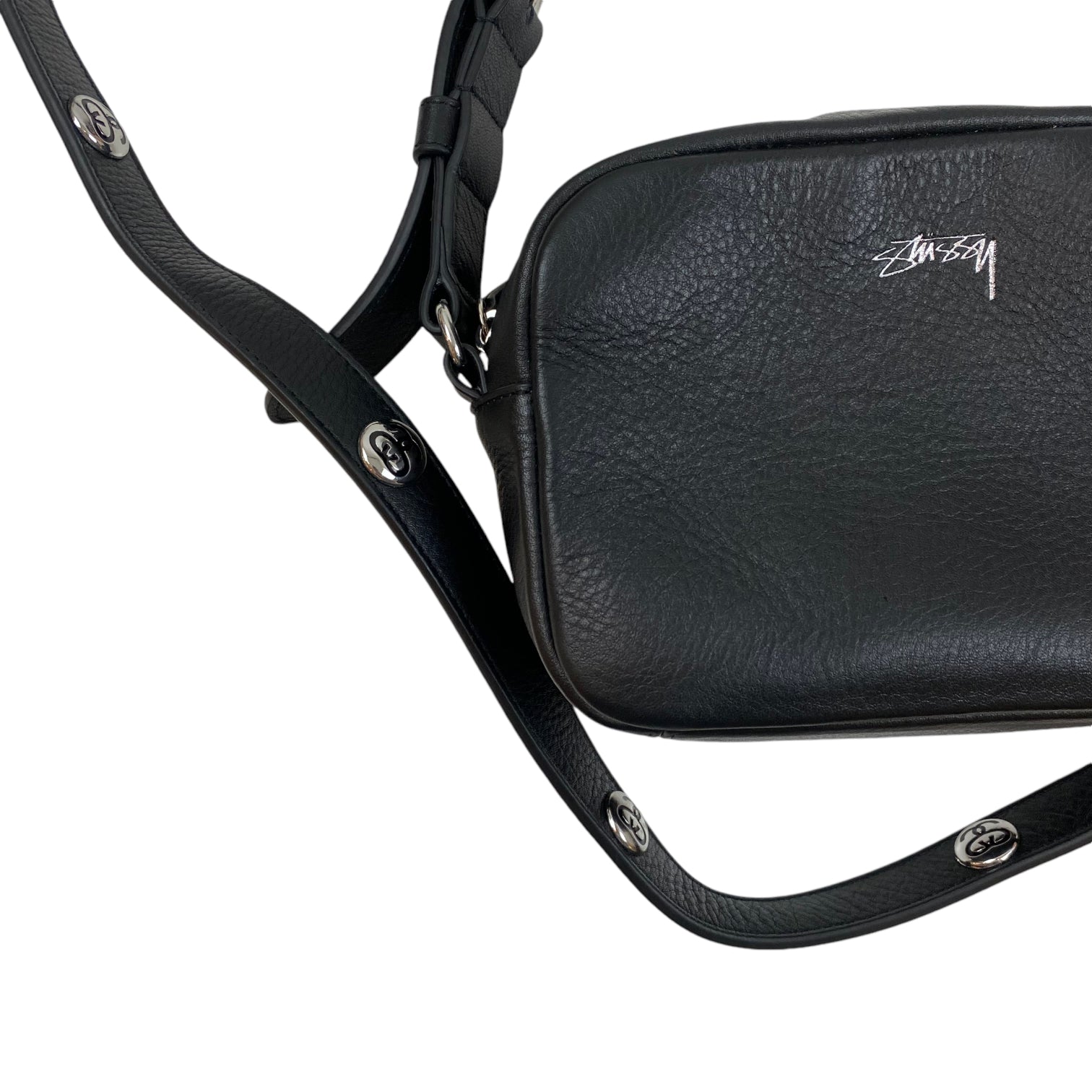 Stüssy SS Link Leather Side Pouch Black