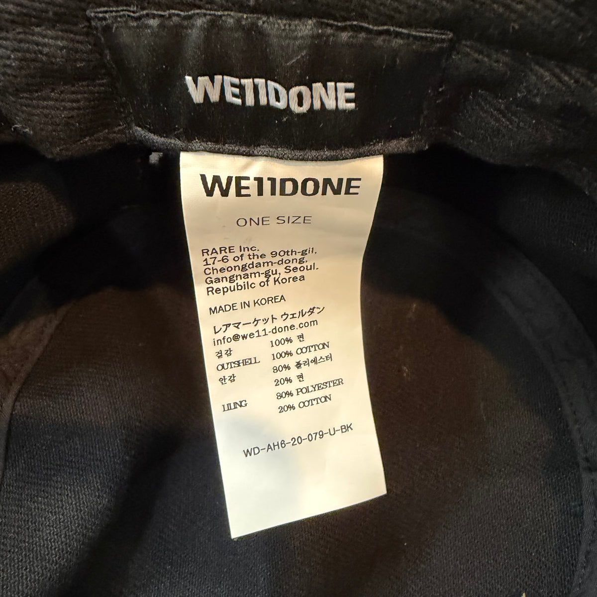 We11done Logo Stamp Bucket Hat Black