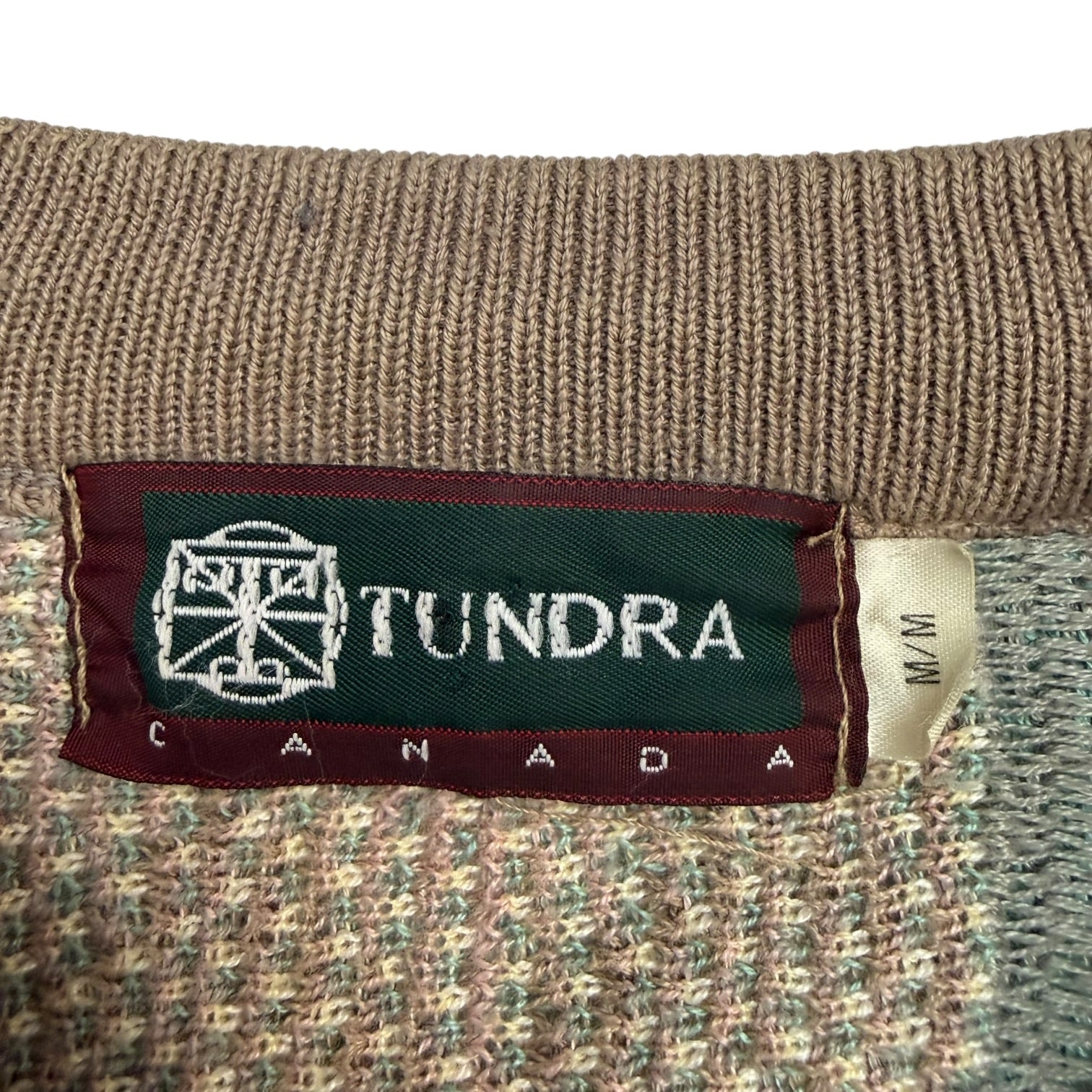 Vintage Tundra Cable Knit Sweater Brown/Green