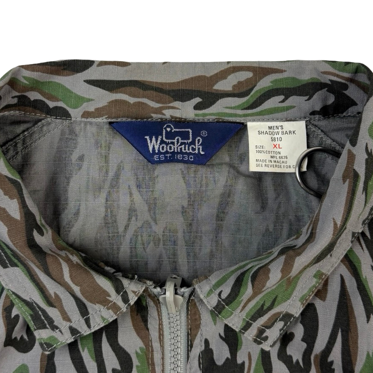 Vintage Woolrich Shadow Bark Camo Bomber Jacket Grey