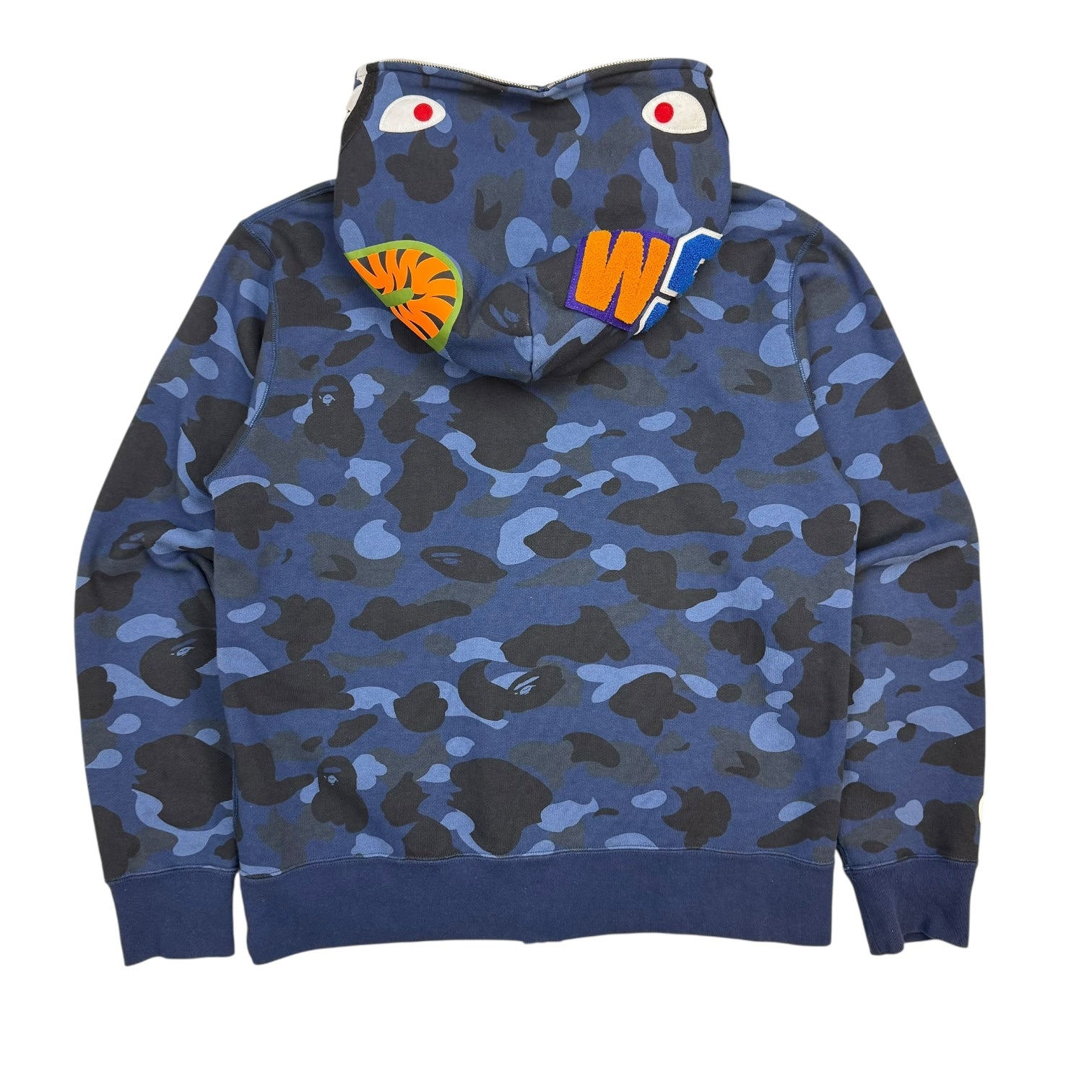 Bape Colour Camo 2nd Shark Hoodie Blue