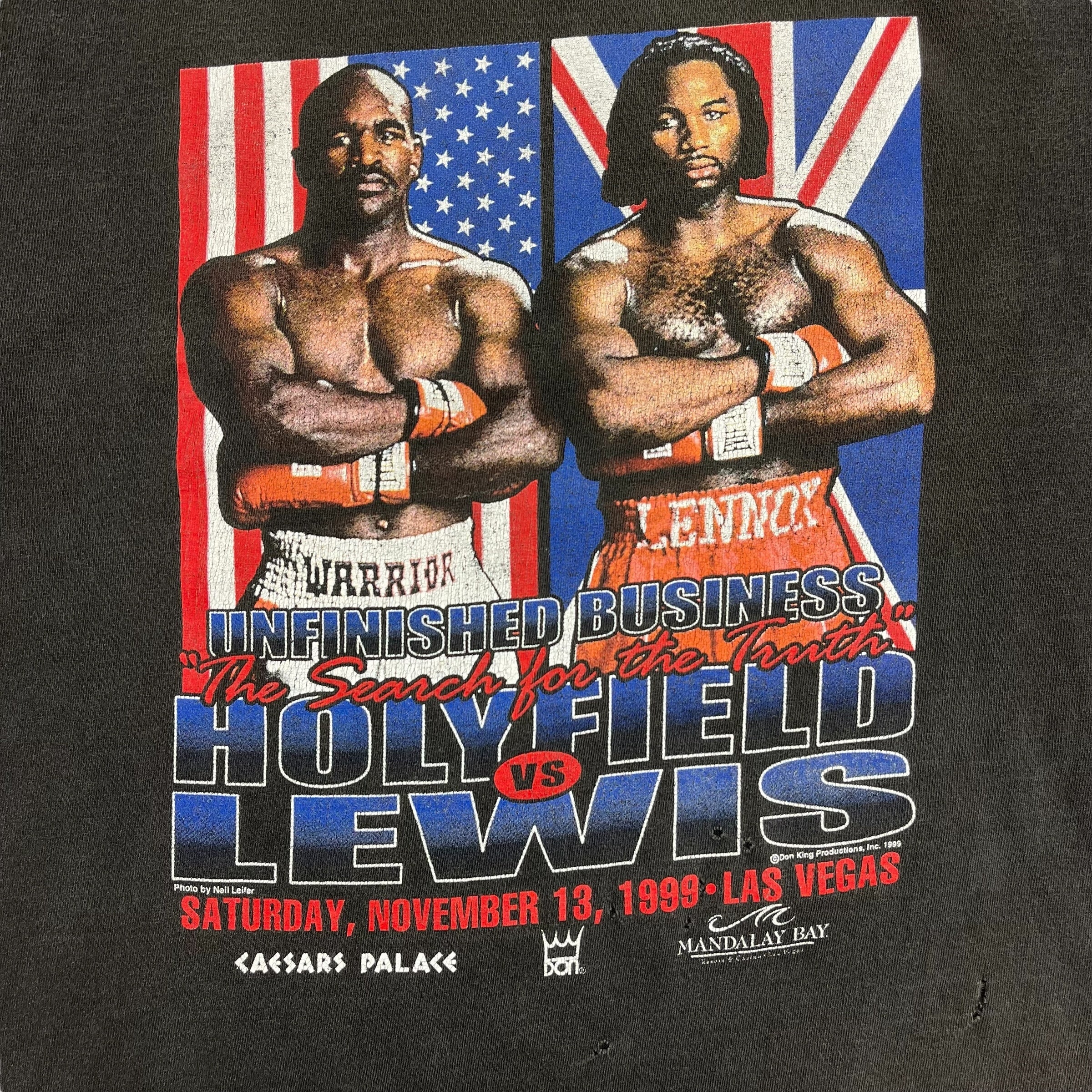 1999 Holyfield Vs. Lewis Boxing Tee Black