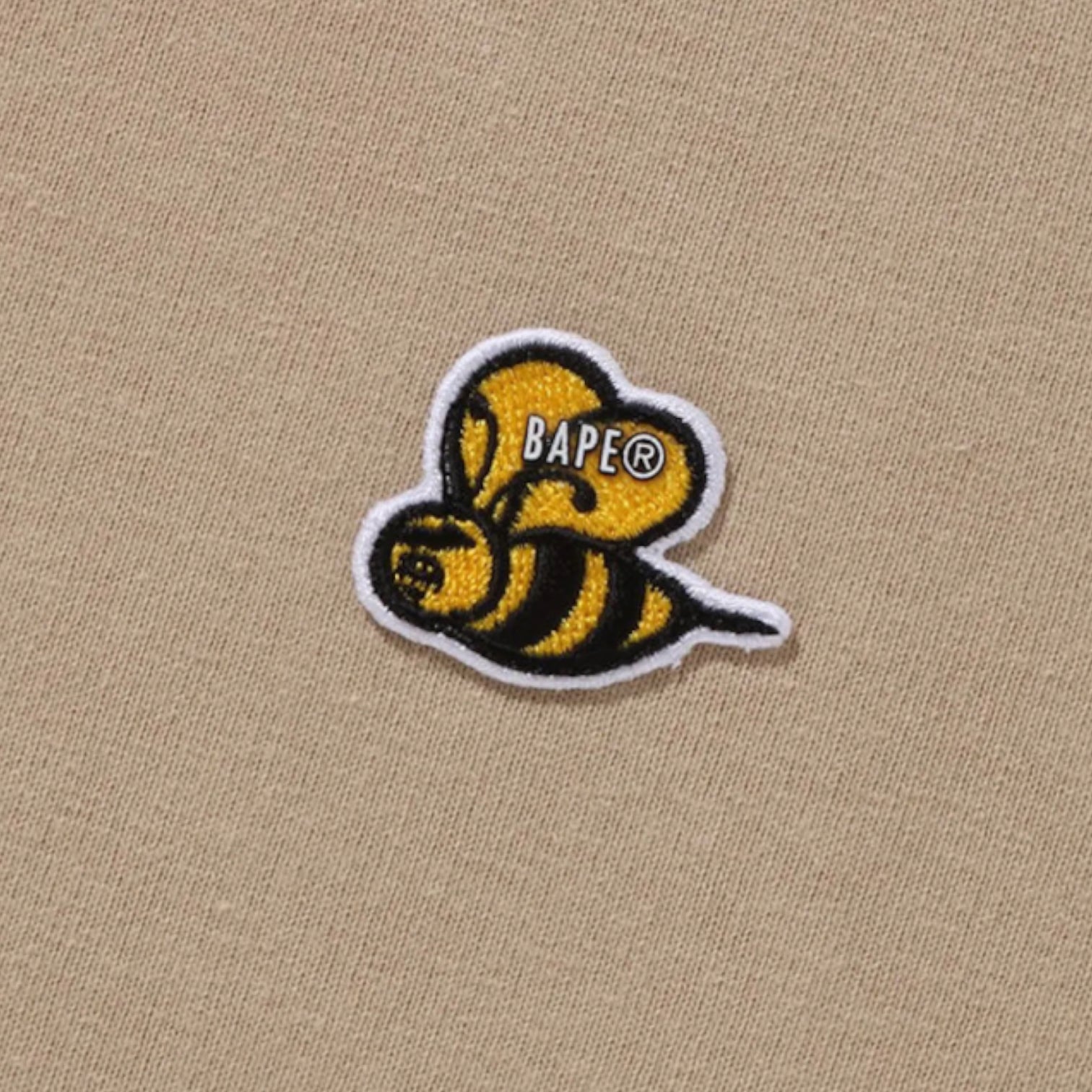 BAPE Bee One Point Long Sleeve Tee Beige