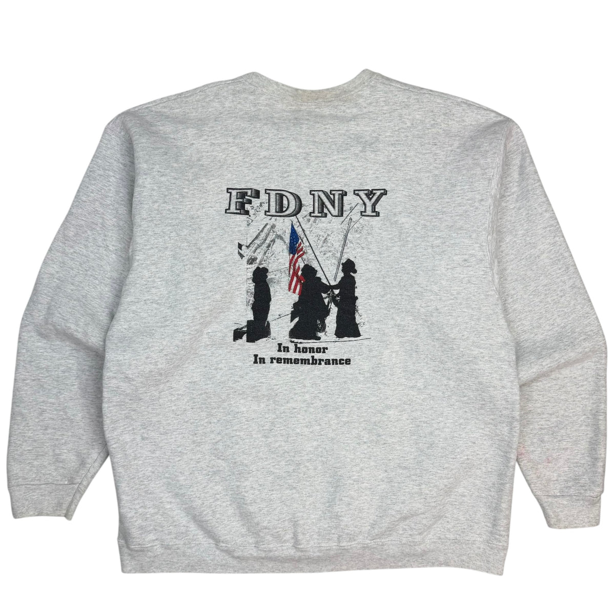 Vintage FDNY 9/11 In Remembrance Crewneck Heather Grey