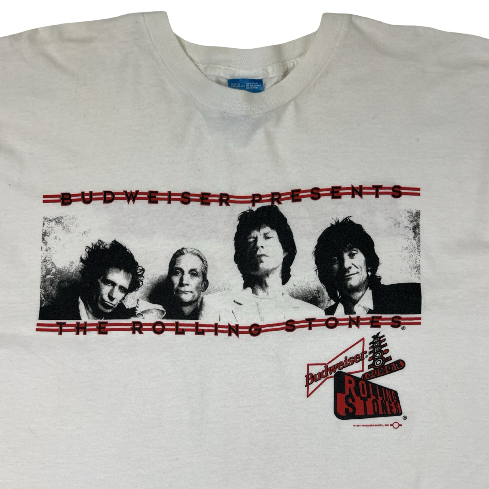 Vintage 1994 The Rolling Stones and Budweiser “King of Beers” T-Shirt White