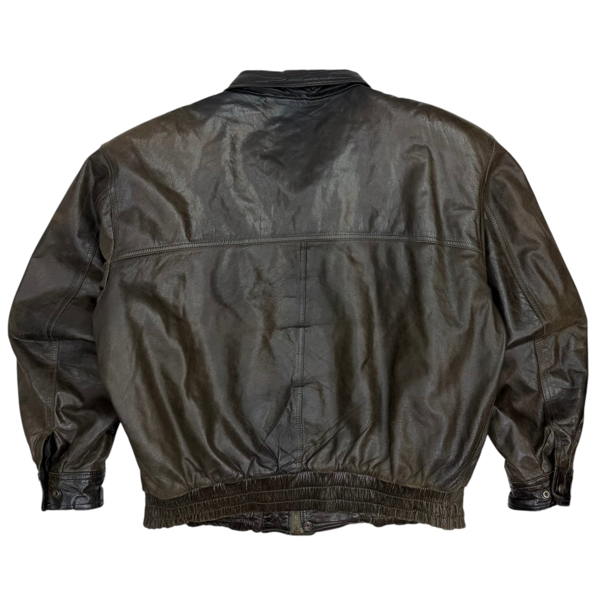 Vintage Leather Blanked Lined Jacket Brown
