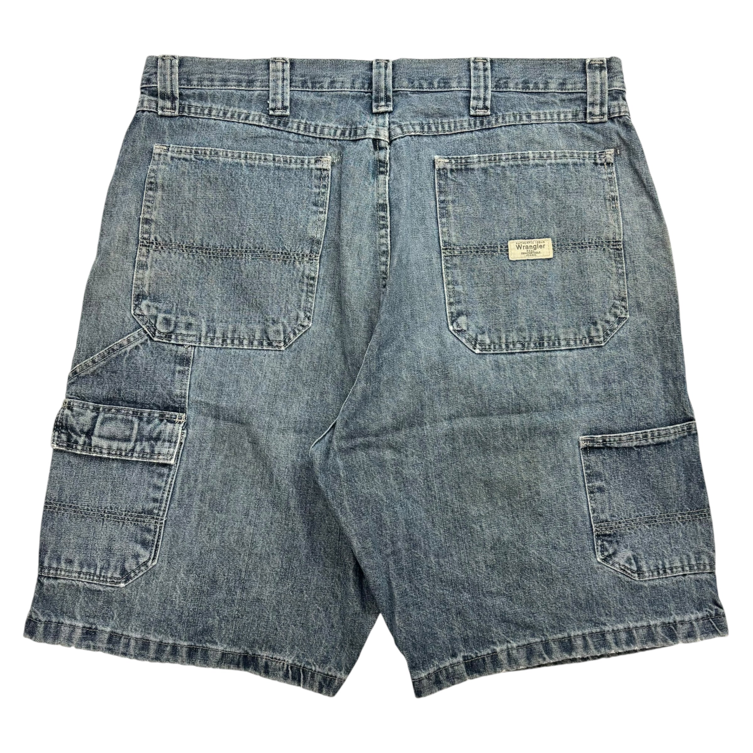 Vintage Wrangler Cargo Denim Shorts Dark Wash