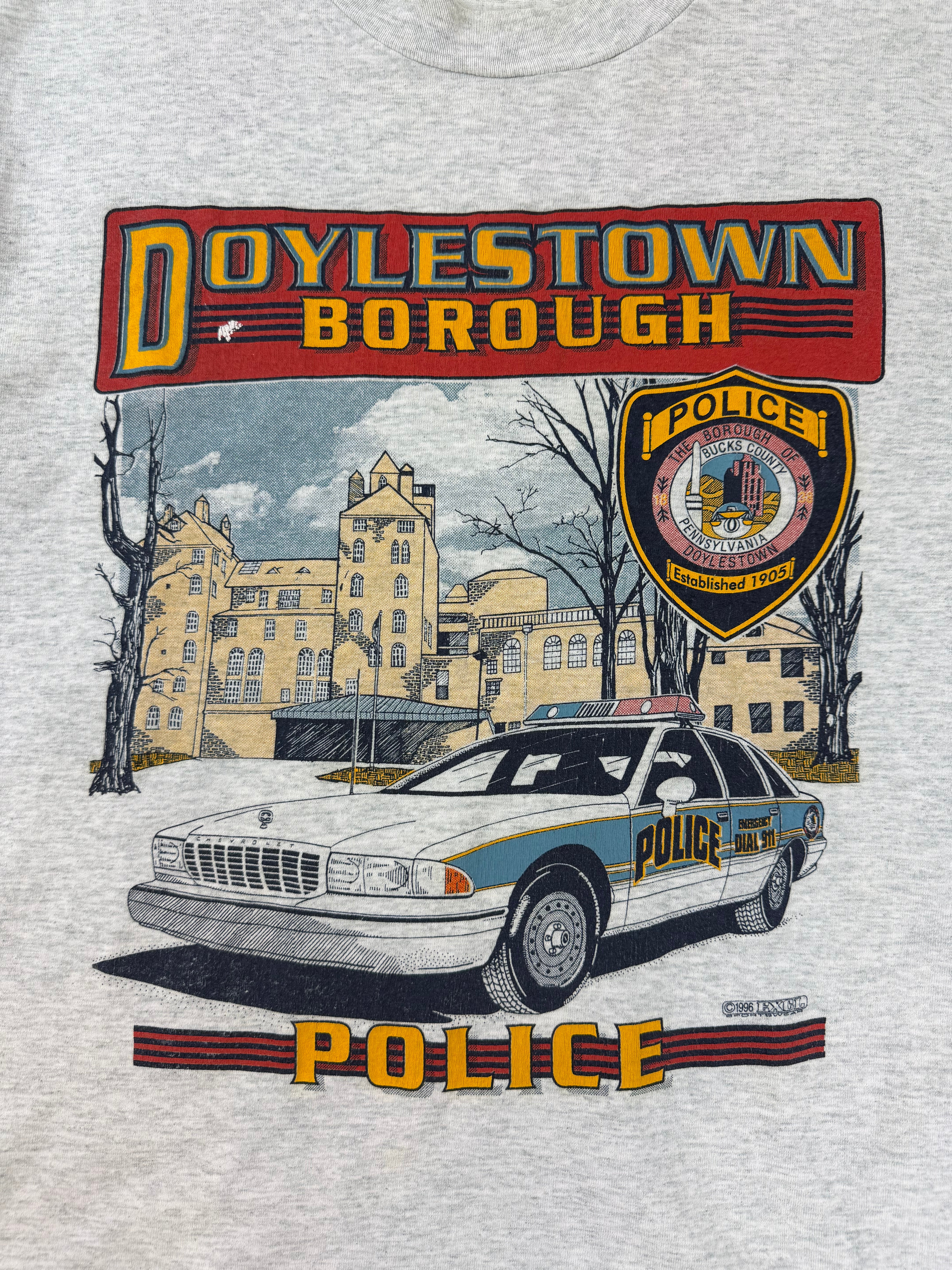 Vintage Doylestown Borough PD T-Shirt Grey