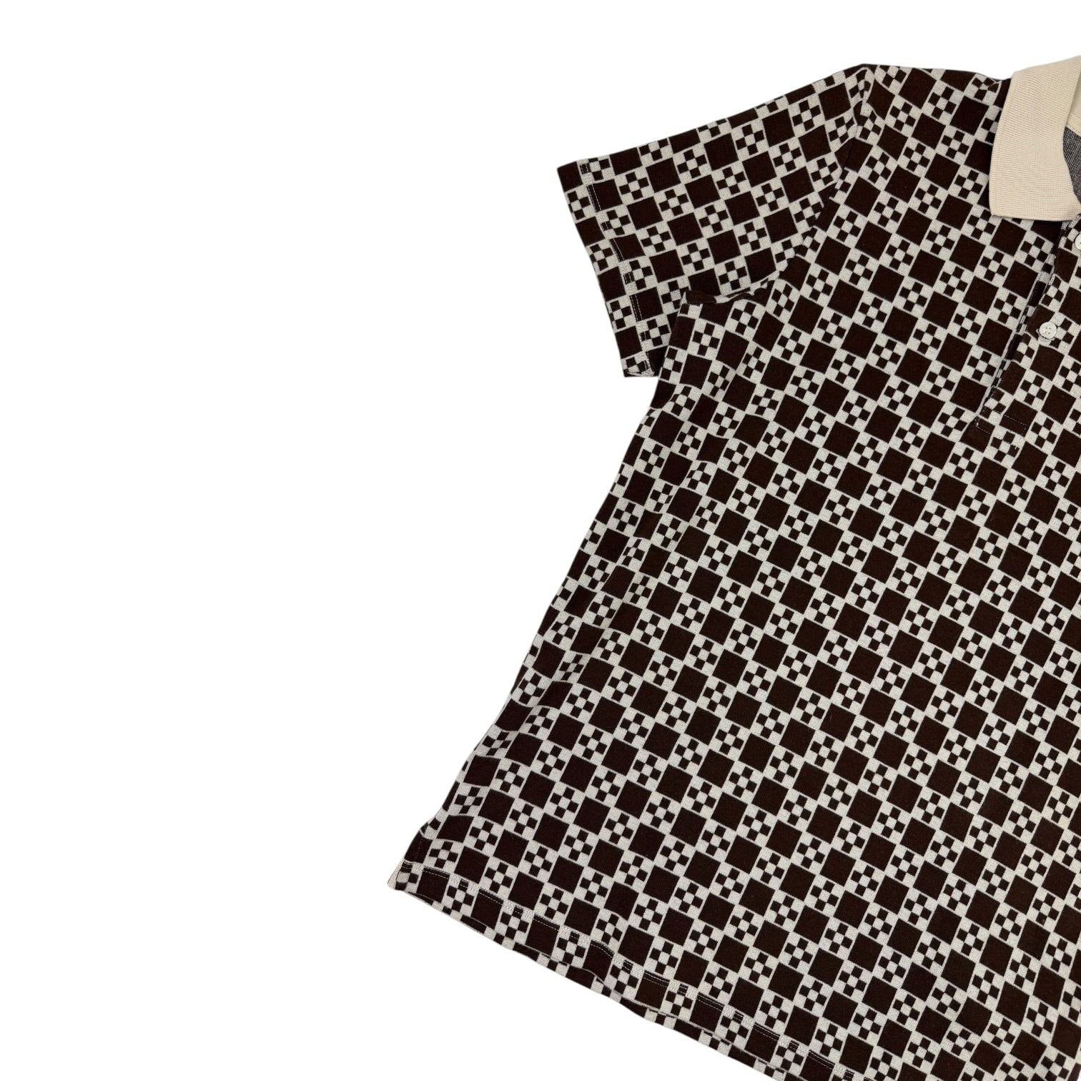 Sandro Jacquard Polo Shirt Brown