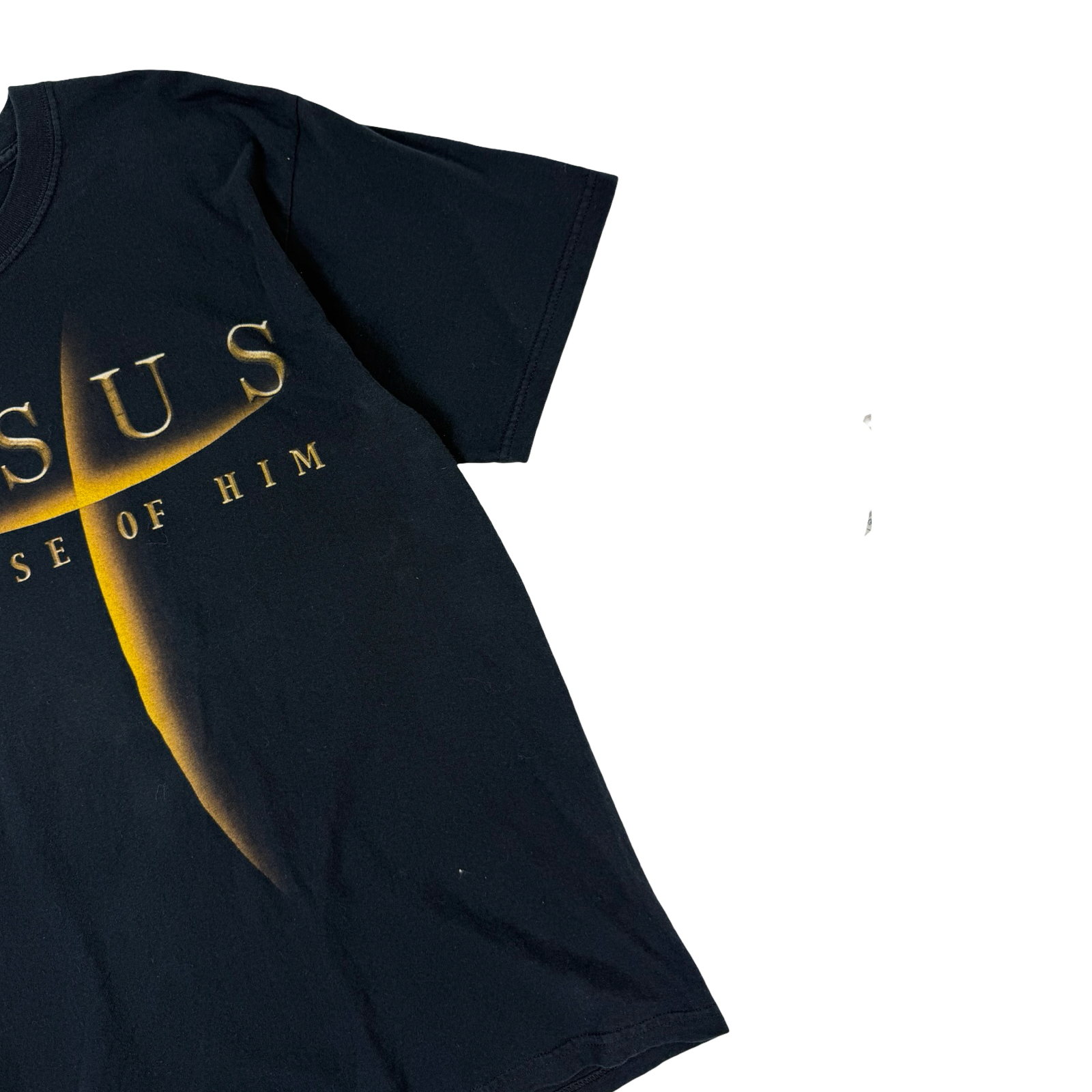Vintage JESUS BECAUSE OF HIM T-Shirt Black