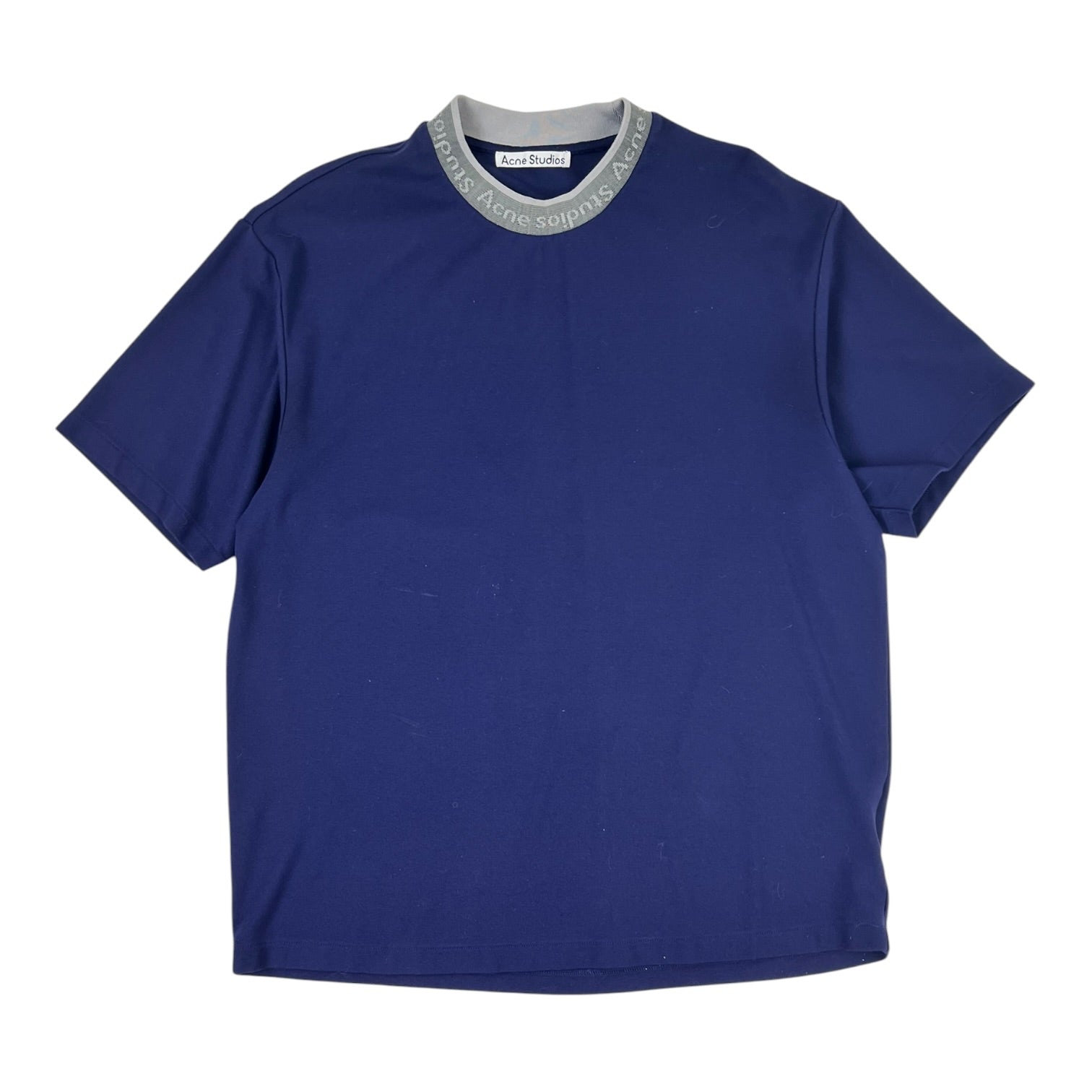 Acne Studios Extorr Reverse Logo Rib T-Shirt Indigo Blue