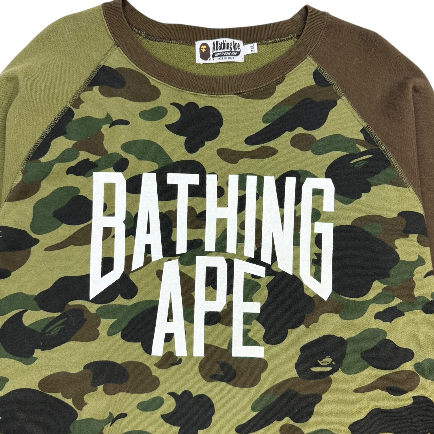 Bape 1st Camo Crazy Bathing Ape Spellout Crewneck