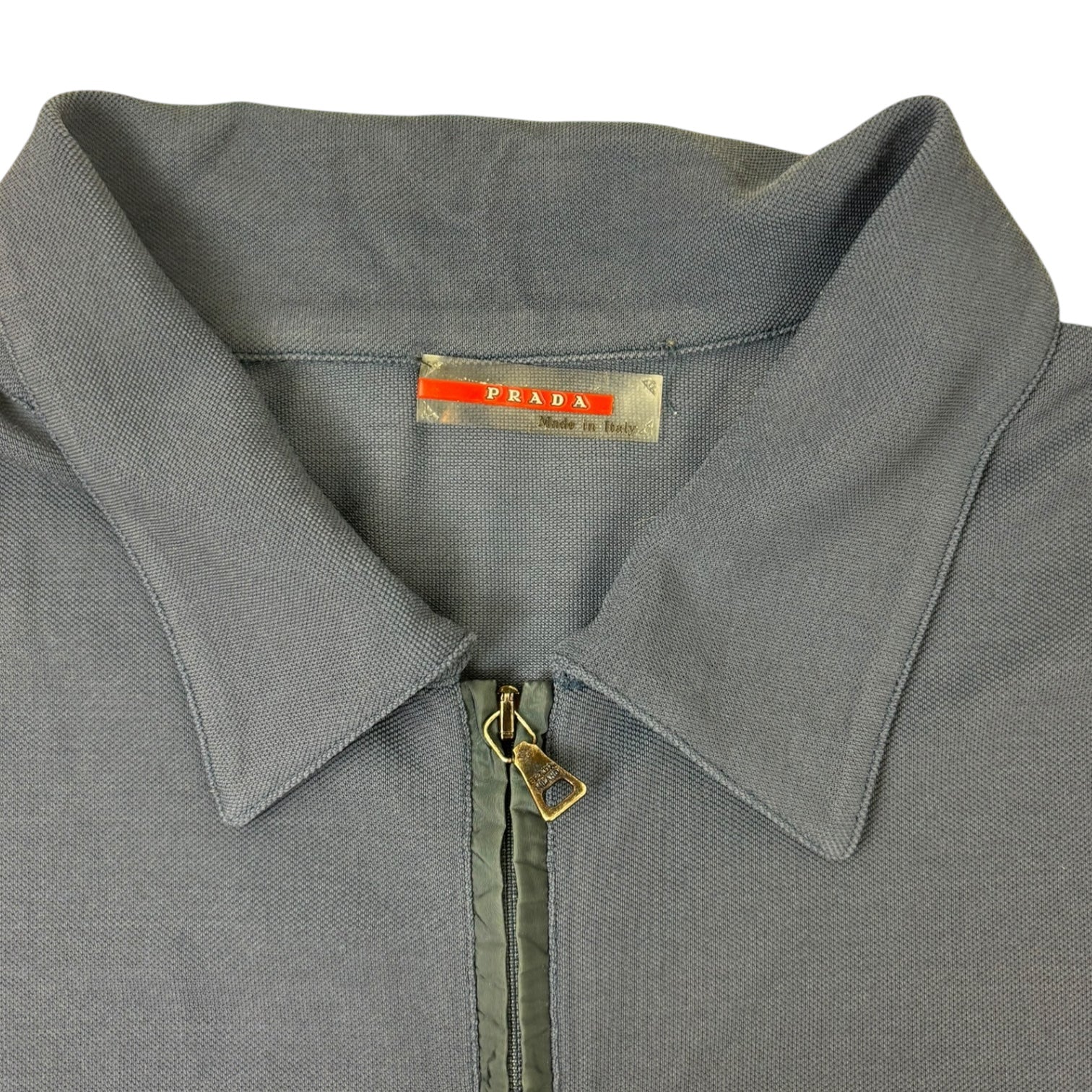 Prada Quarter-Zip Polo T-Shirt Navy