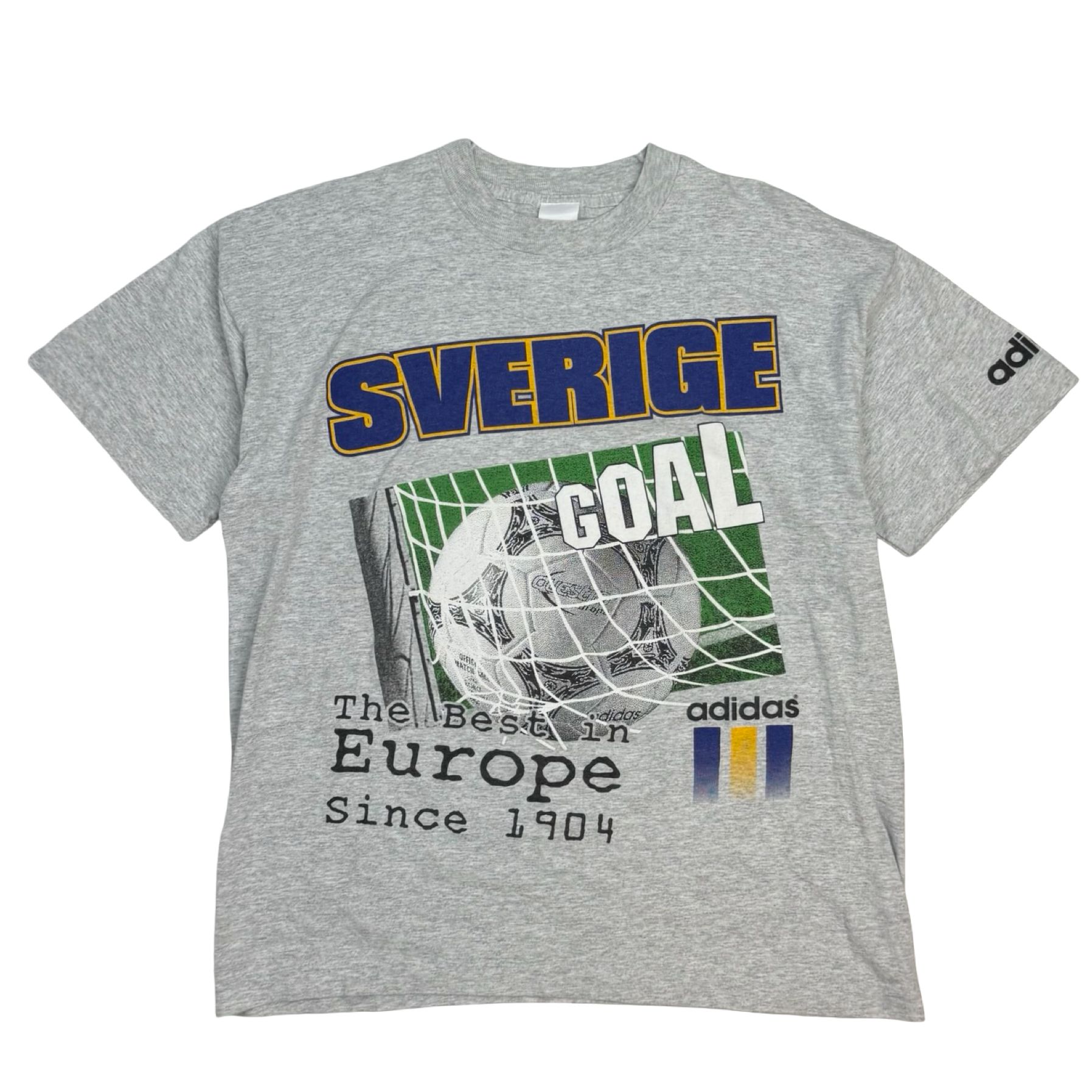 Vintage Adidas Sweden Soccer Tee Grey