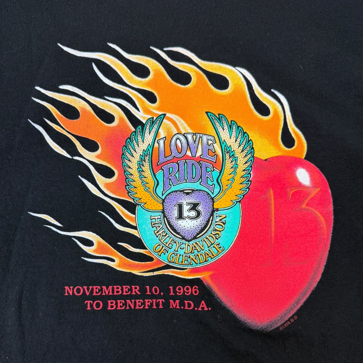 Vintage 1996 Harley Davidson Love Ride 13 T-shirt