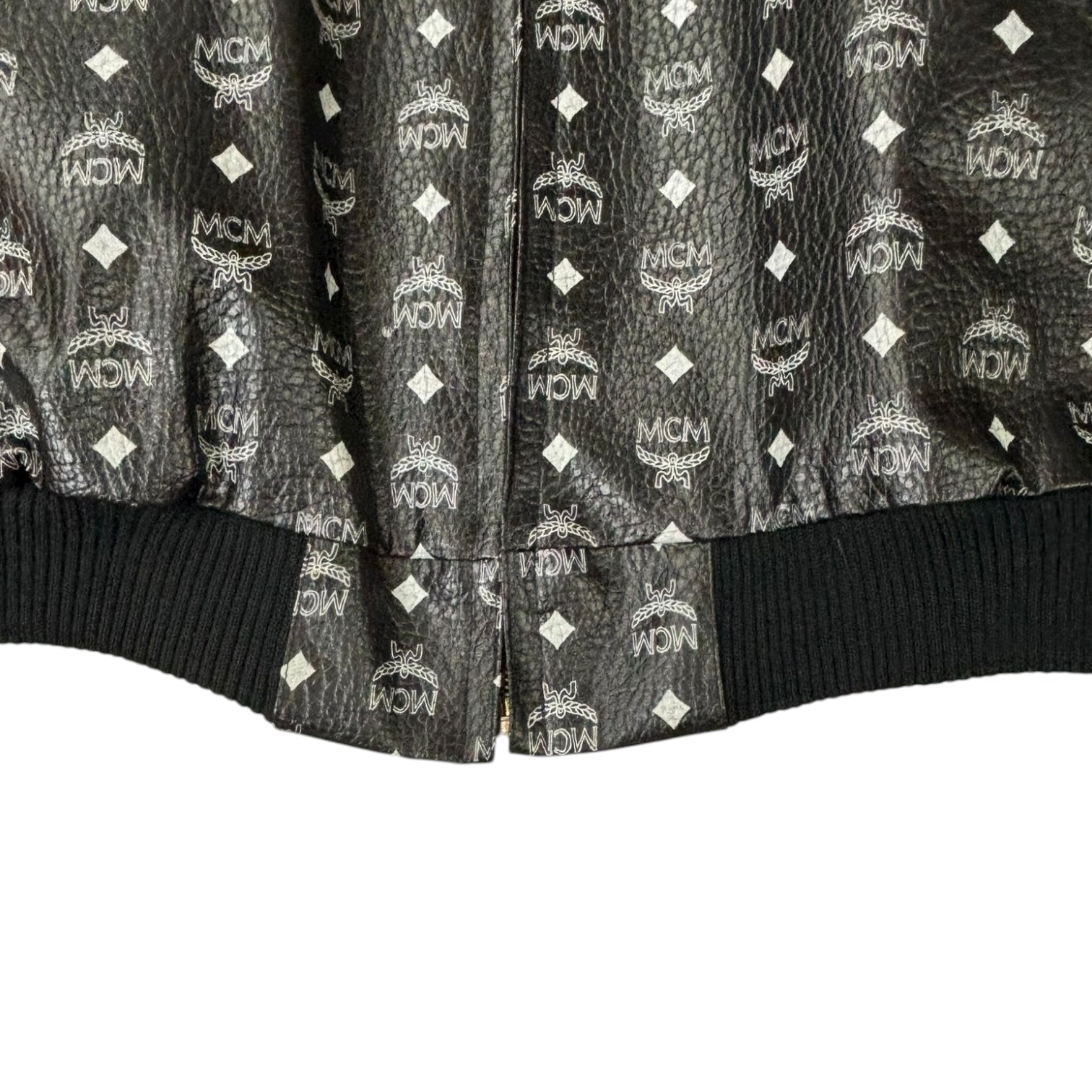 MCM Leather Monogram Jacket Black