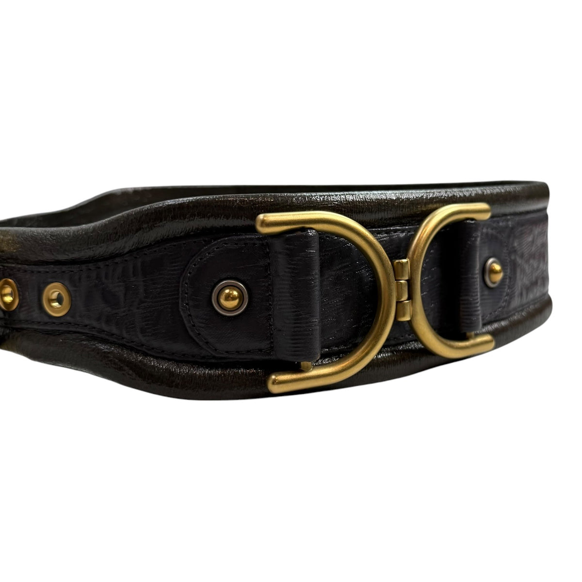 (W) Stella McCartney Vegan Leather Waist Belt Black/Purple