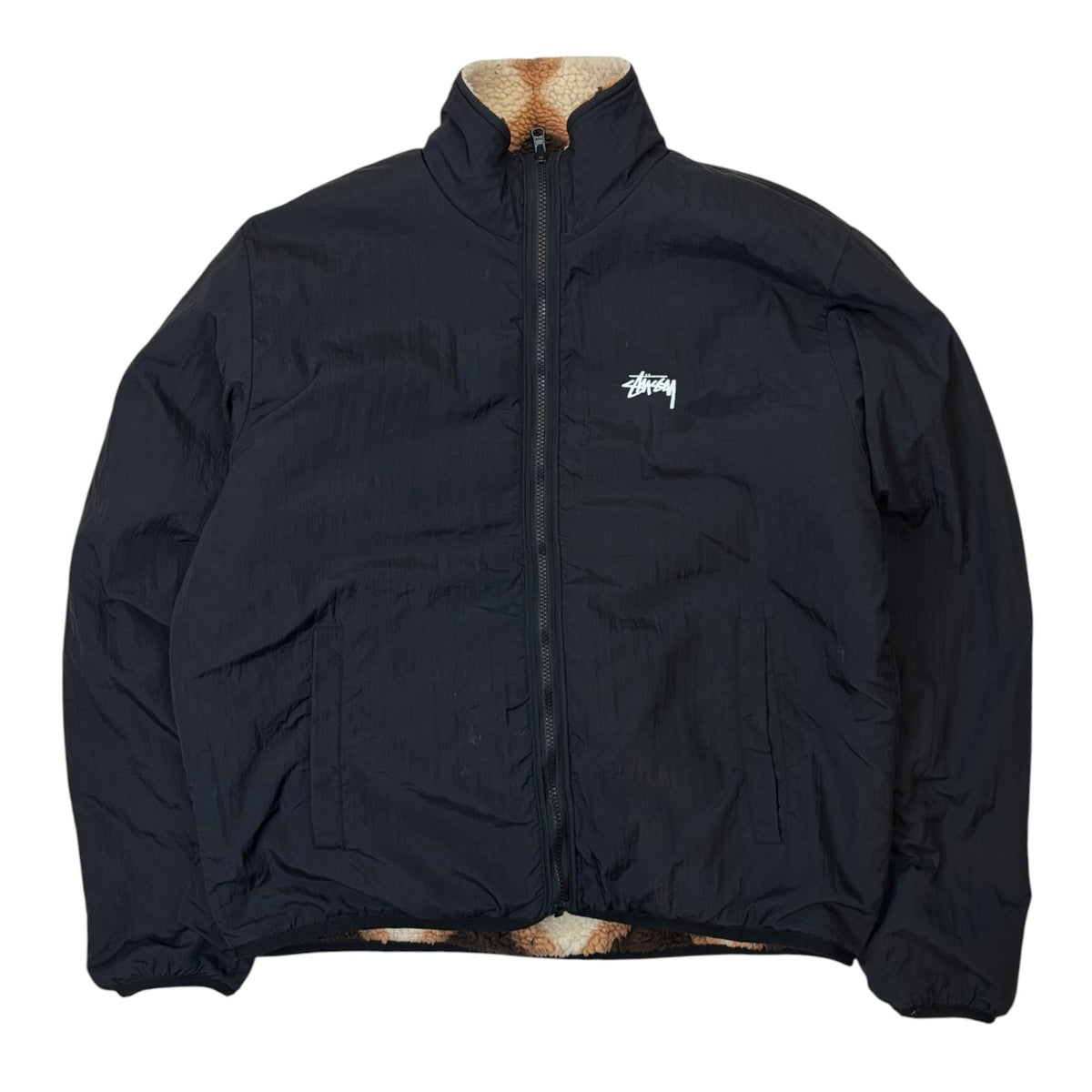 Stussy Sherpa Reversible Diamond Jacket Tan