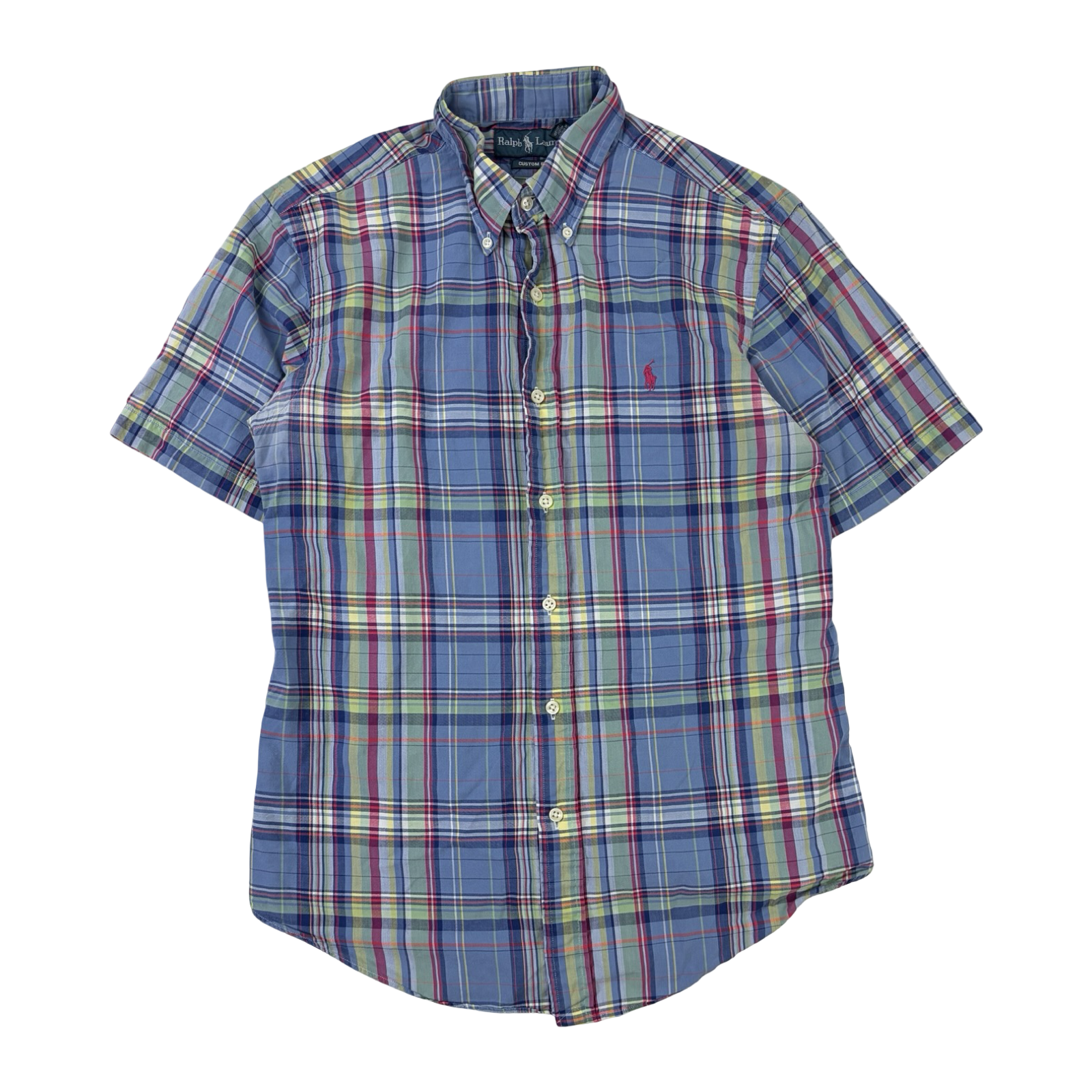 Ralph Lauren Plaid Short Sleeve Button Up Blue