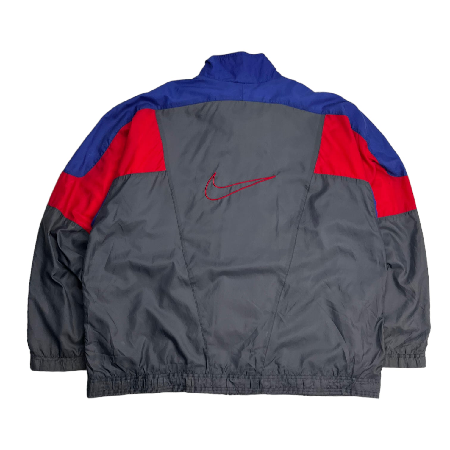 Vintage Nike Back Swoosh Windbreaker Grey/Red