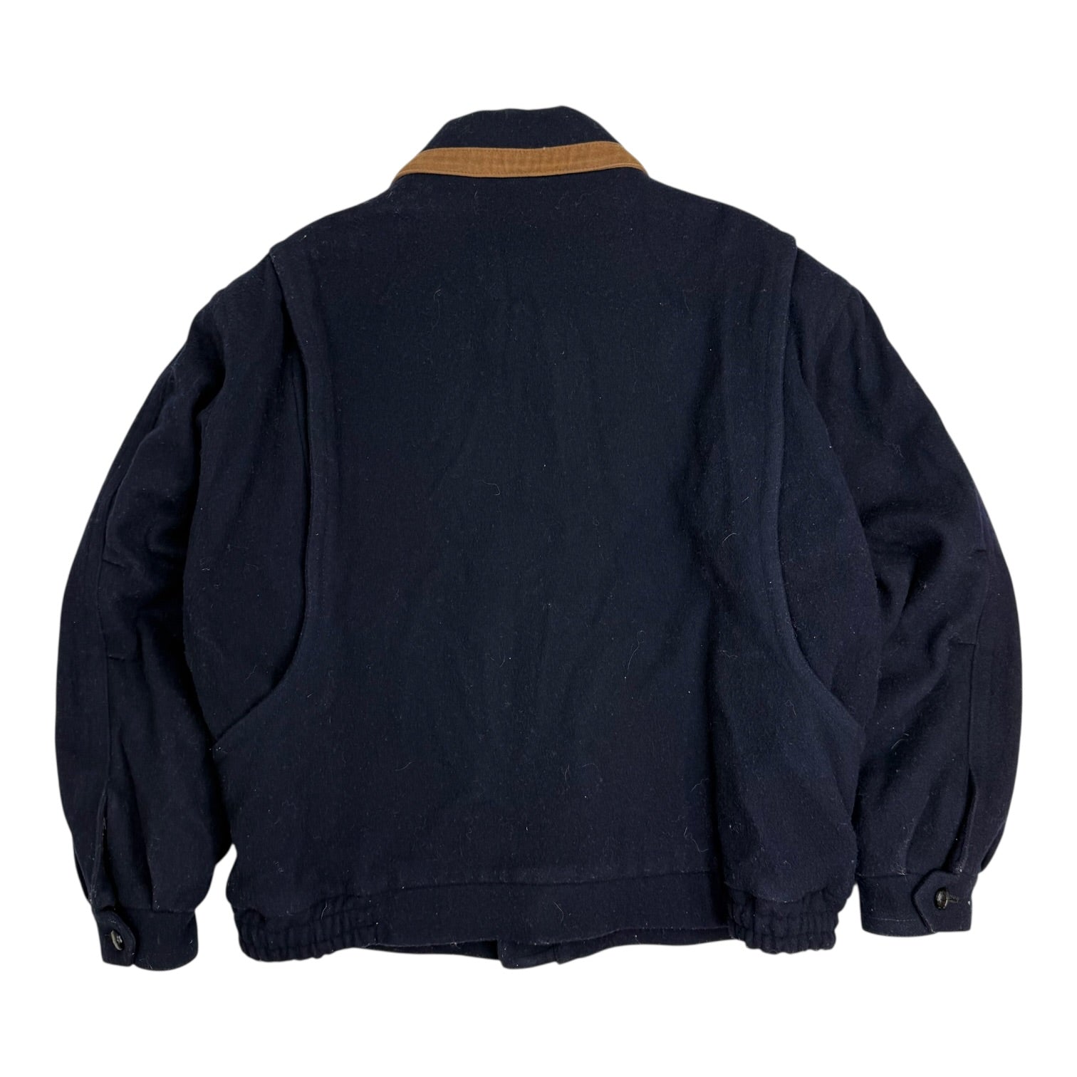 Vintage Wool Button Up Jacket Navy Blue