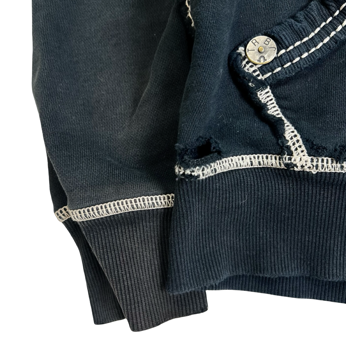 True Religion Big T Contrast-Stitch Zip-Up Hoodie