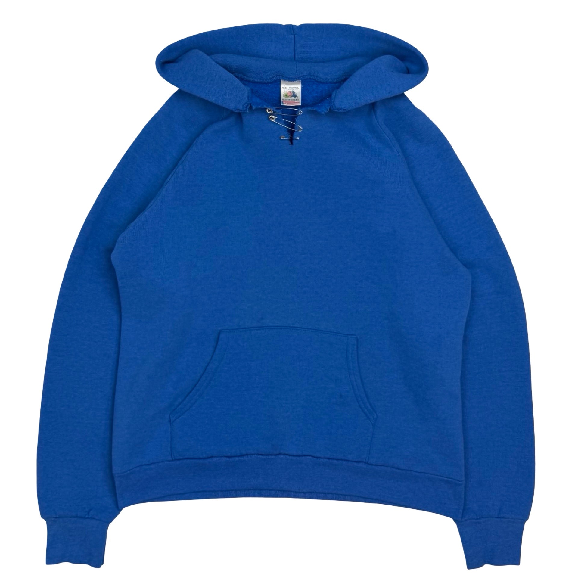 Vintage Fruit Of The Loom Blank Hoodie Blue