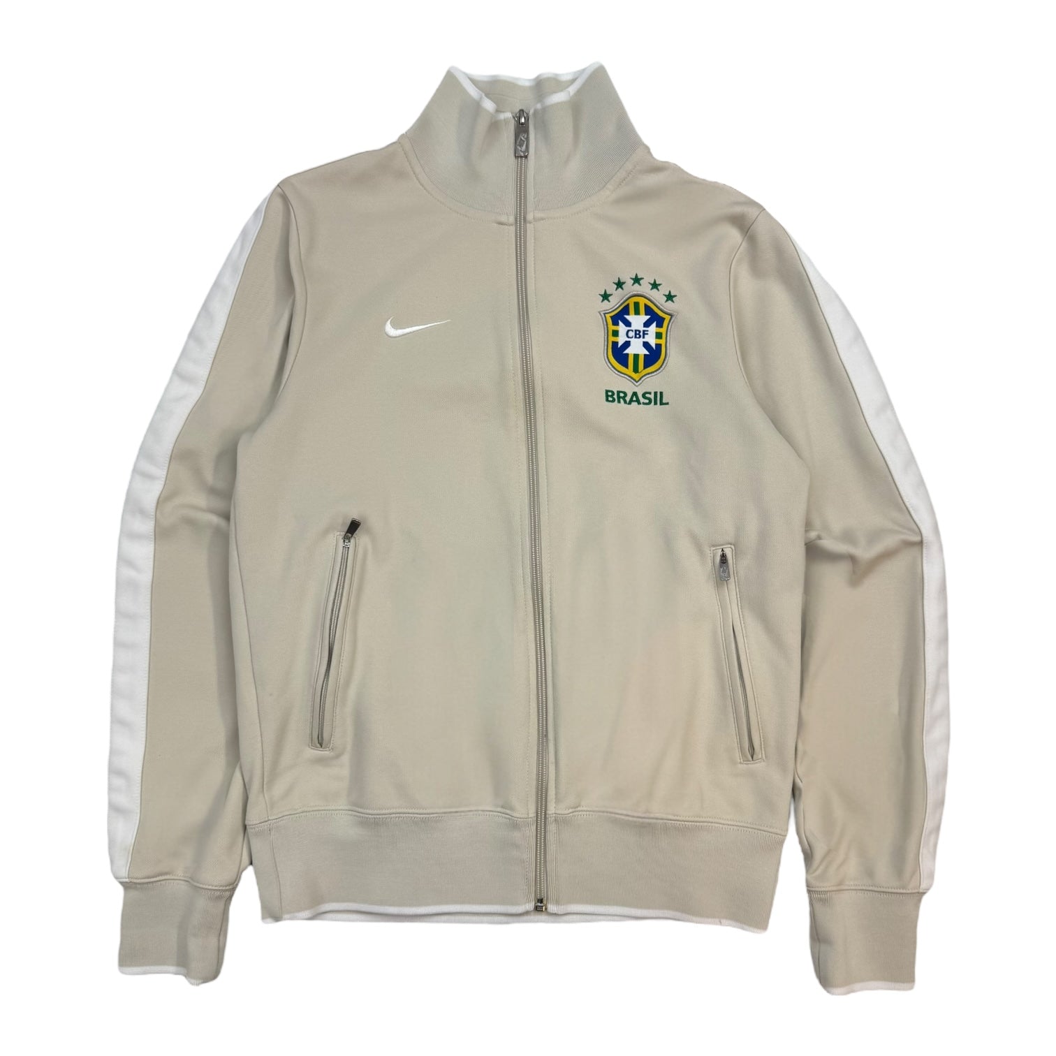 Vintage Nike Brazil National Team Zip Up Sweater Cream