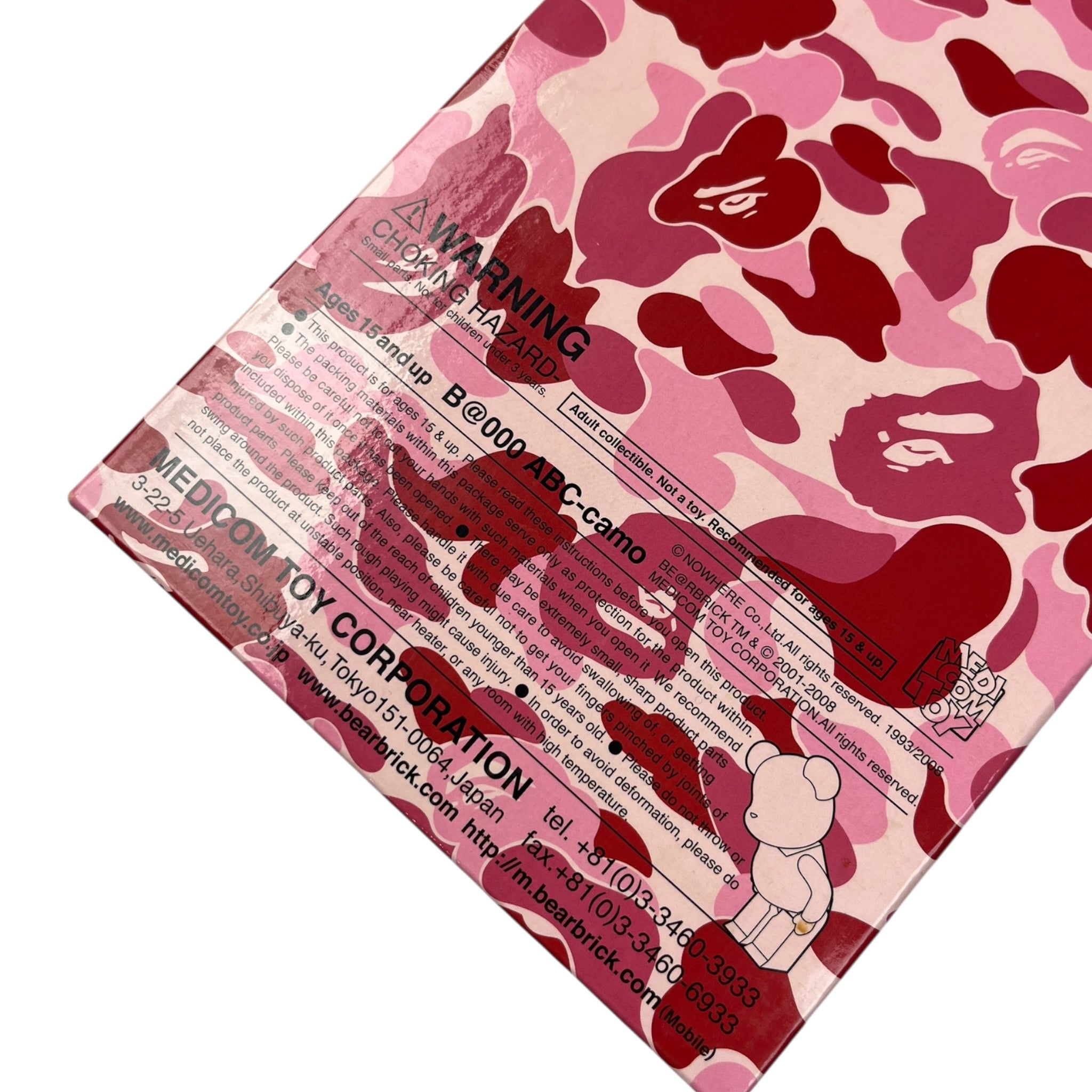 BAPE x Bear Brick ABC Camo 400% Pink