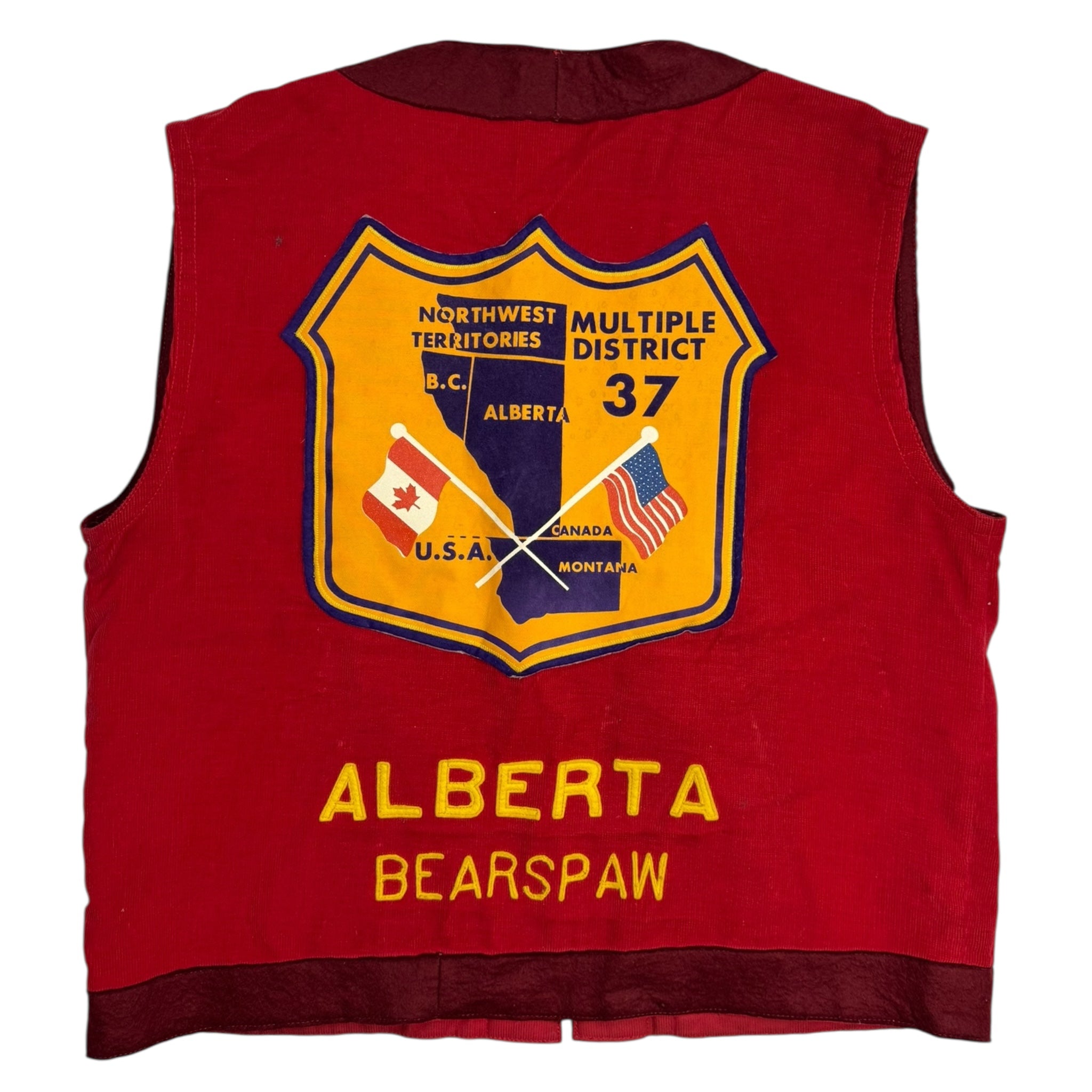 Vintage 60s/70s Bearspaw Alberta lLions Club Pinned Vest