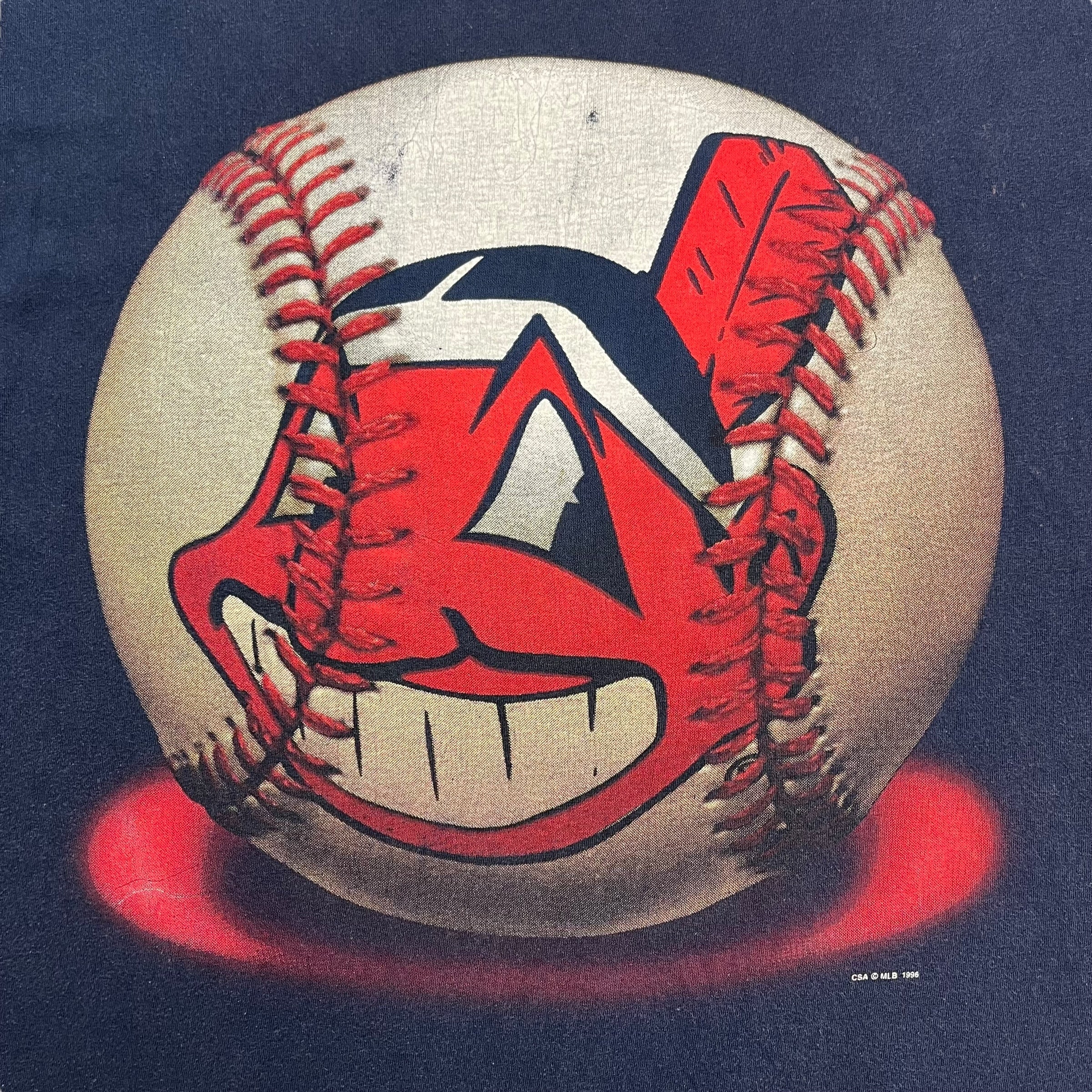 1996 Cleveland Indians Baseball Tee Navy Blue