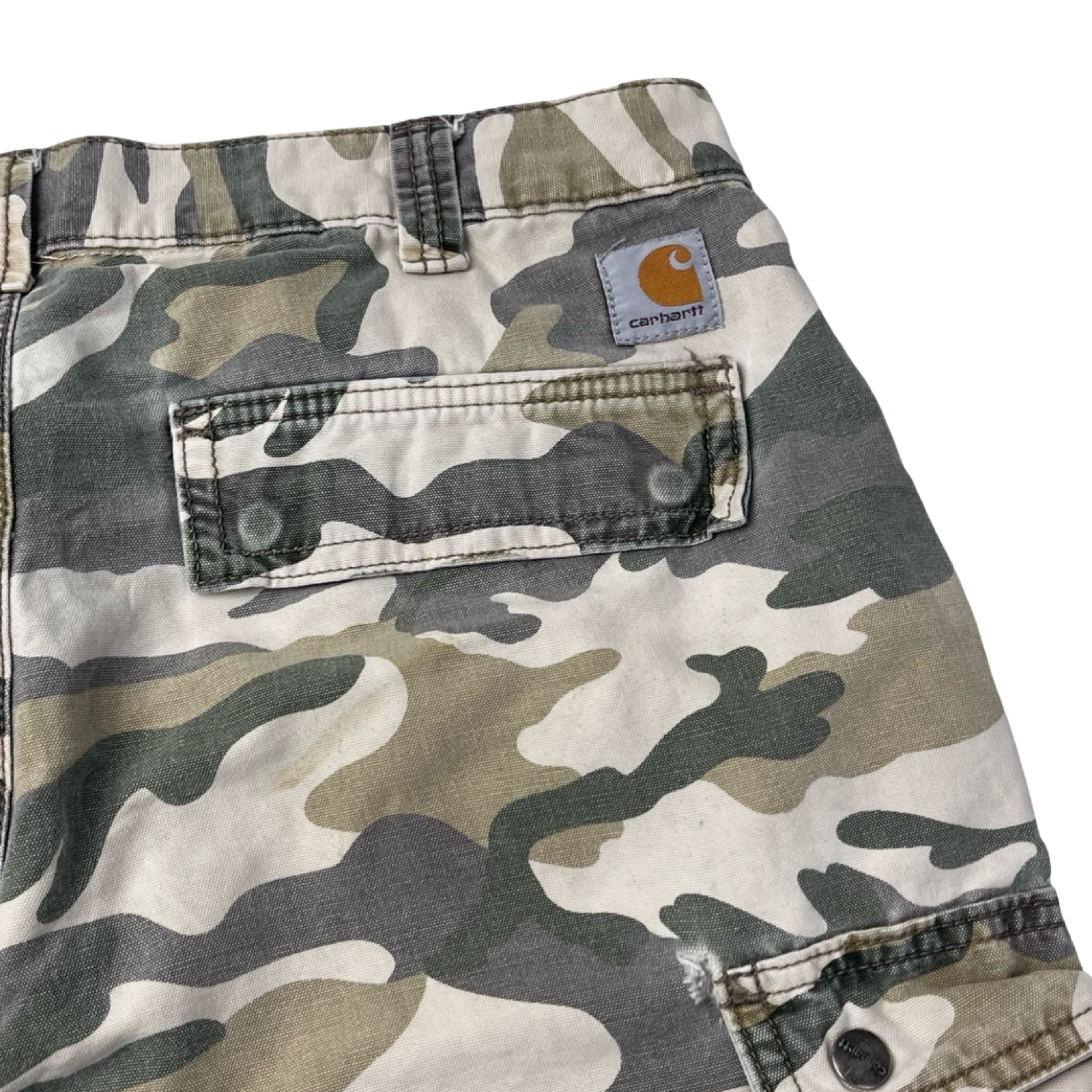 Vintage Carhartt Faded Woodland Camo Cargo Shorts