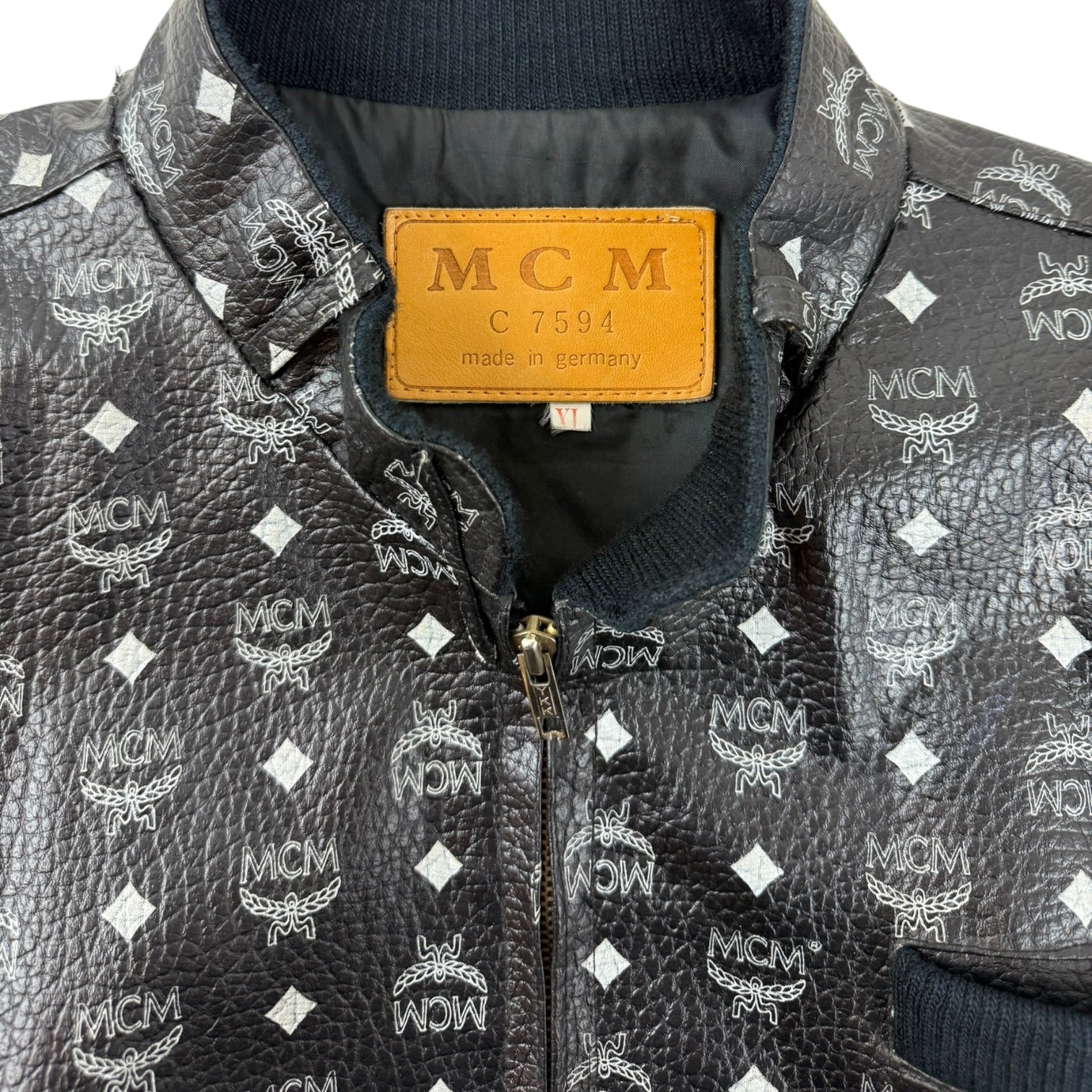 Vintage MCM Monogram Bomber Jacket Black