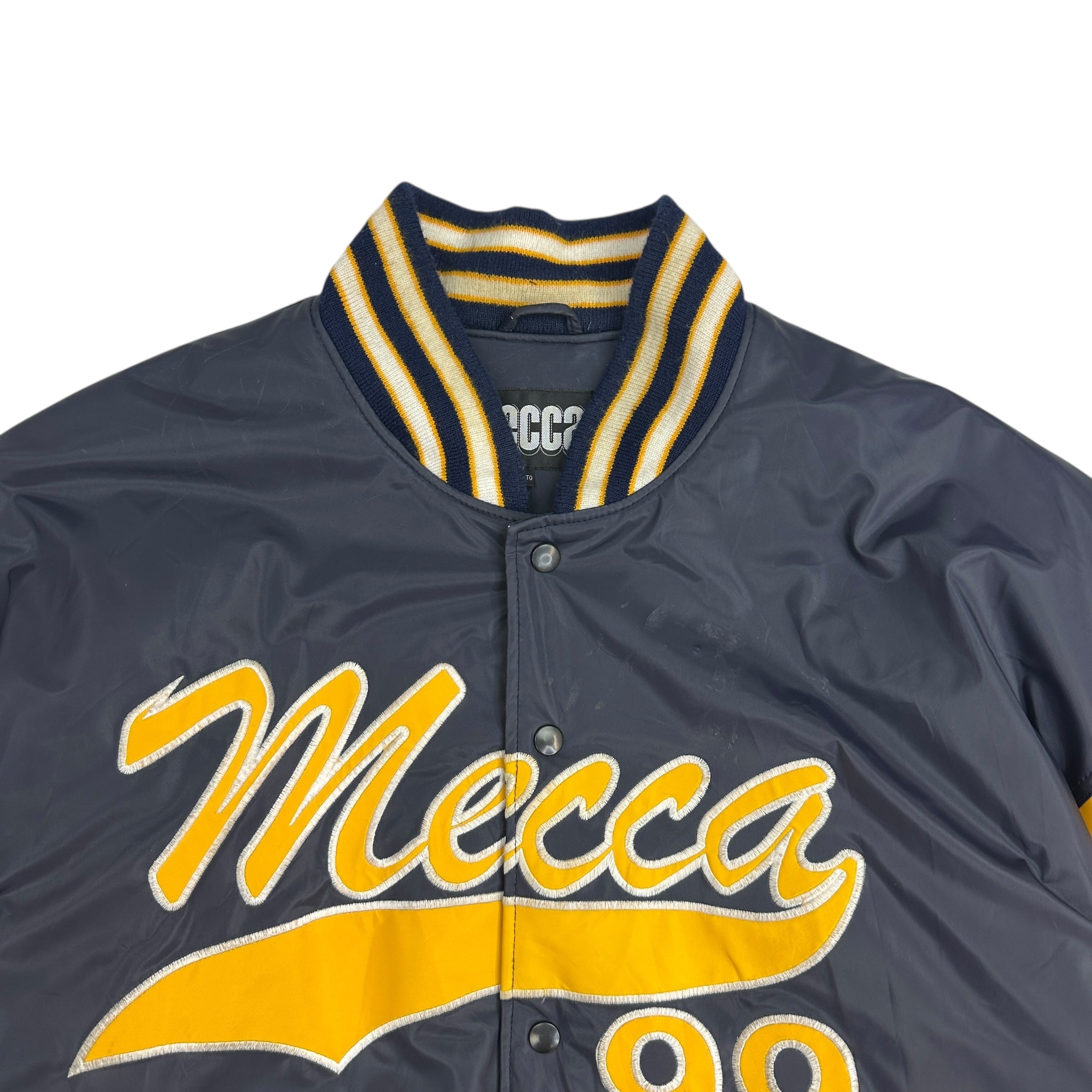 Vintage Y2K Mecca Varsity Jacket Navy/Yellow