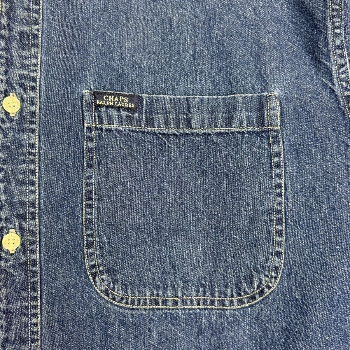 Vintage Chaps Denim L/S Button Up Shirt Dark Wash