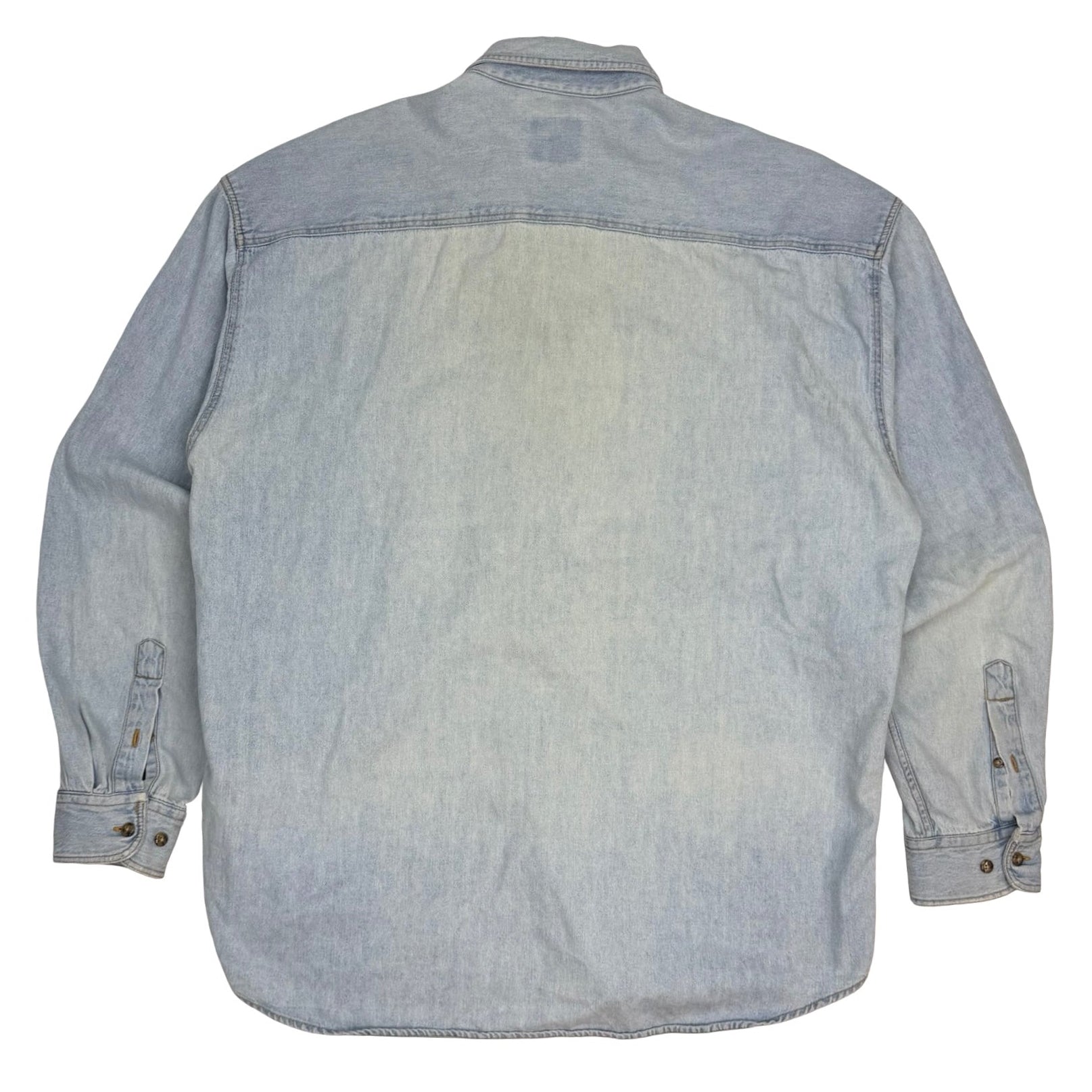 Vintage Hard Rock Cafe Edmonton Denim Button Up Shirt Blue