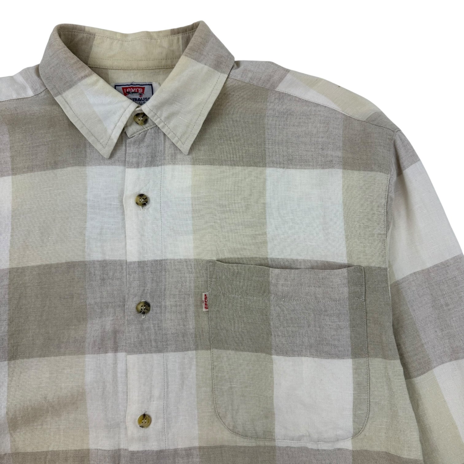 Vintage Levi’s Checkered Button Up Shirt Cream