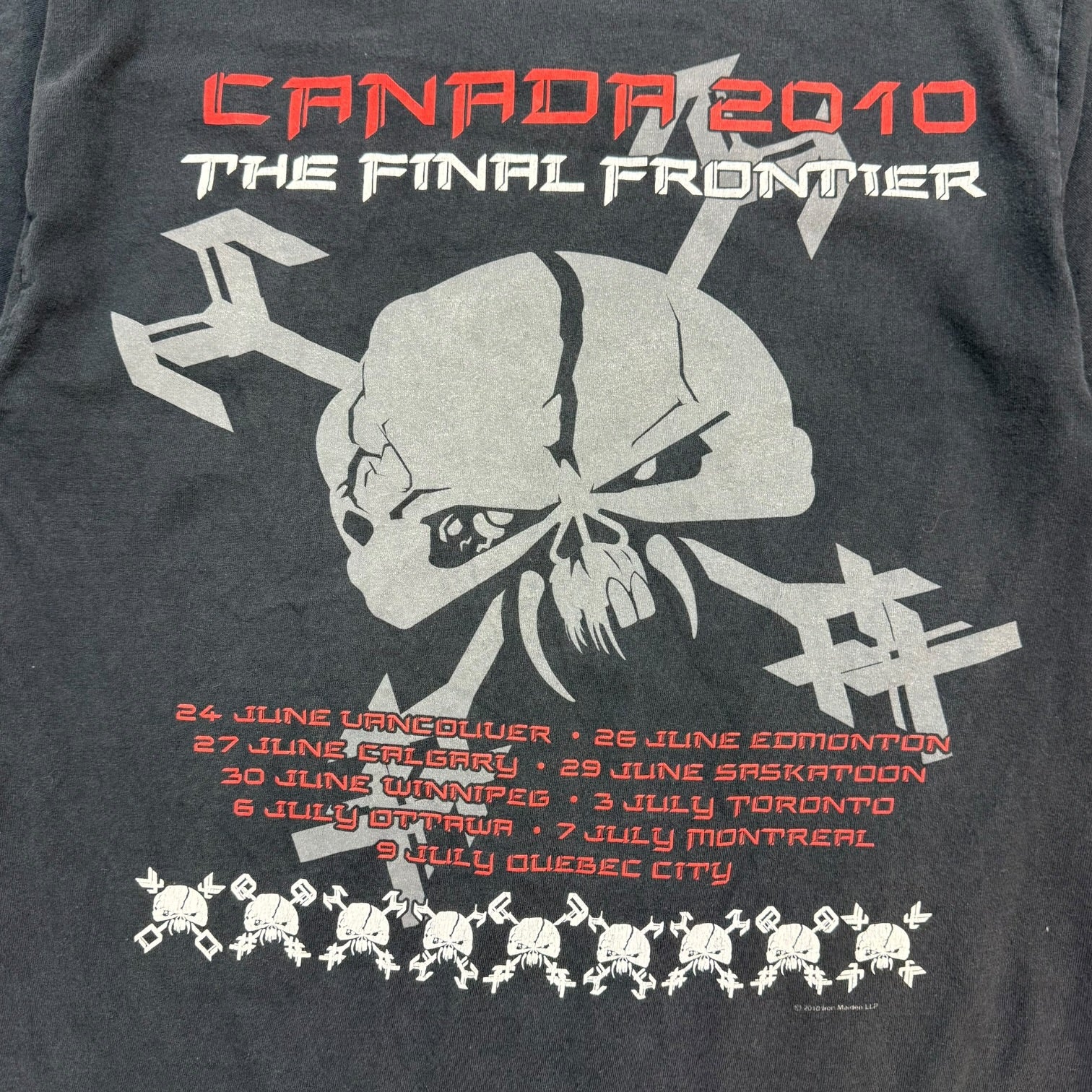 2010 Iron Maiden Canada The Final Frontier Tour Tee Black