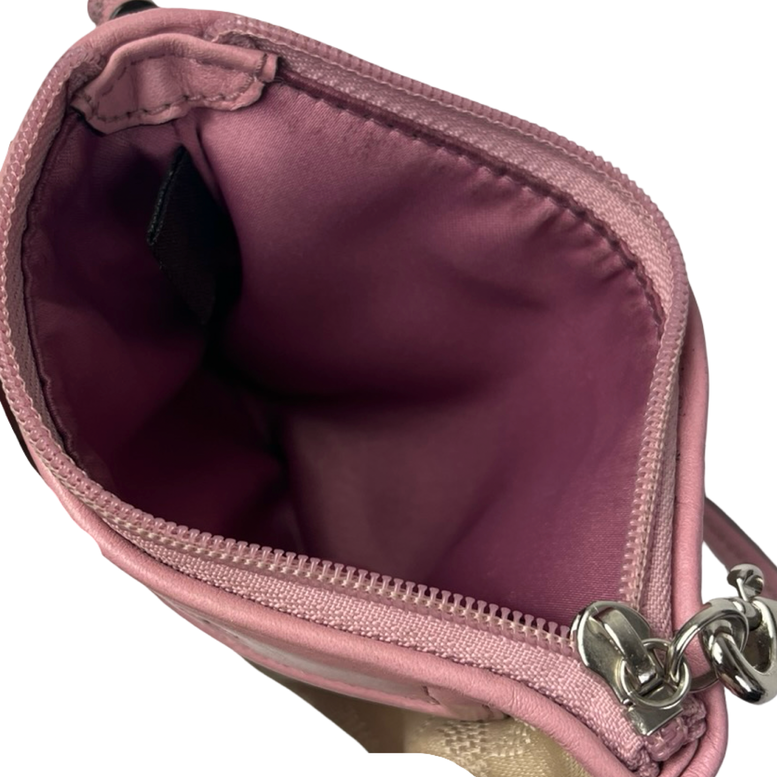 (W) Coach C Monogram Wristlet Pink/Ivory