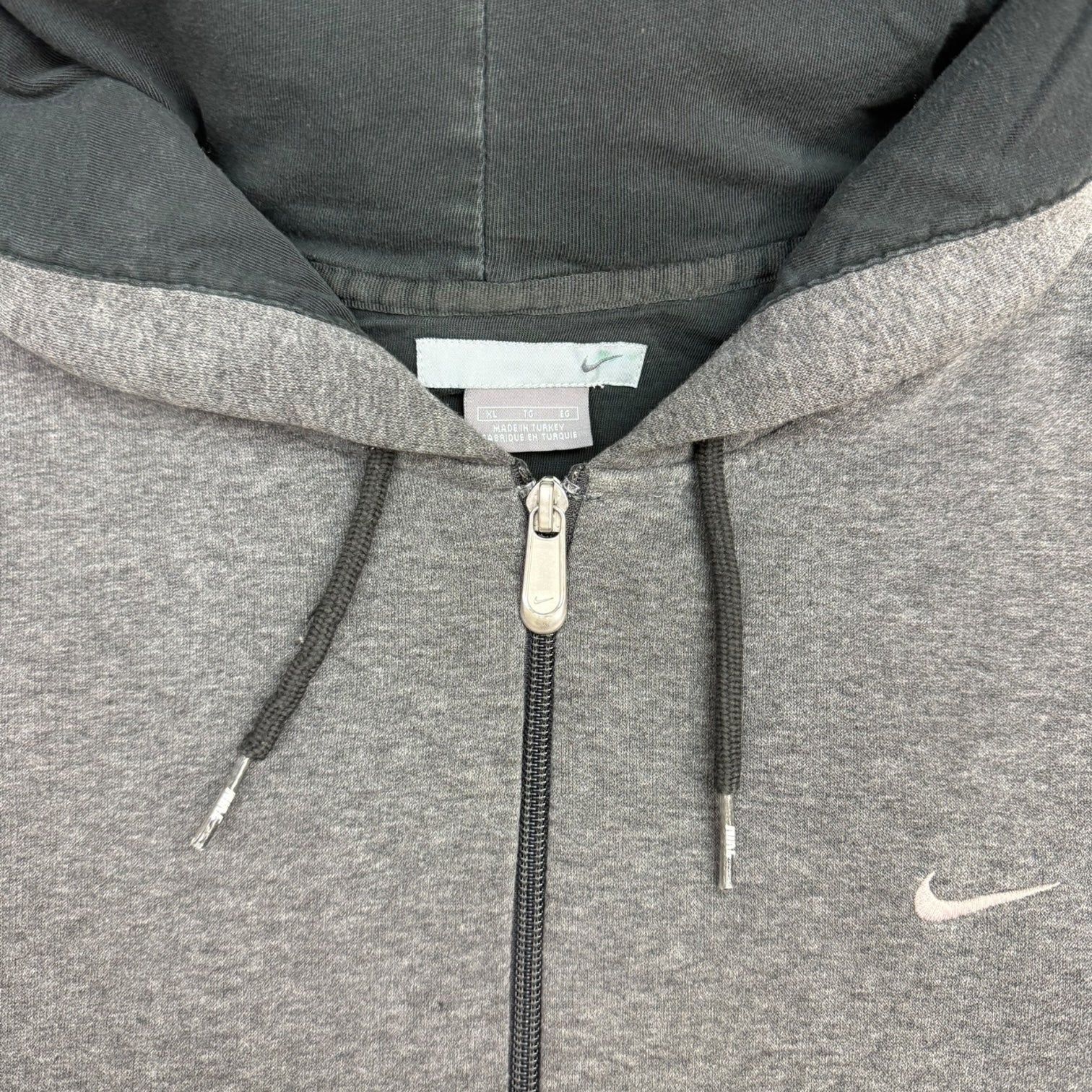 Vintage Nike Mini Swoosh Zip Up Grey