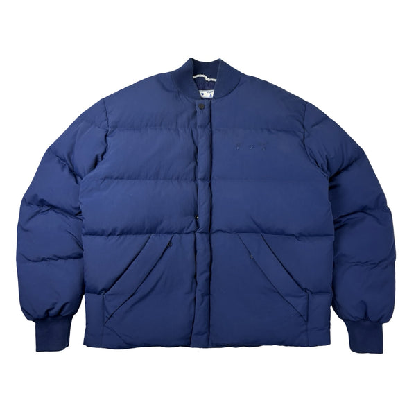 Off-White Arrow Padded Down Puffer Bomber Jacket Navy
