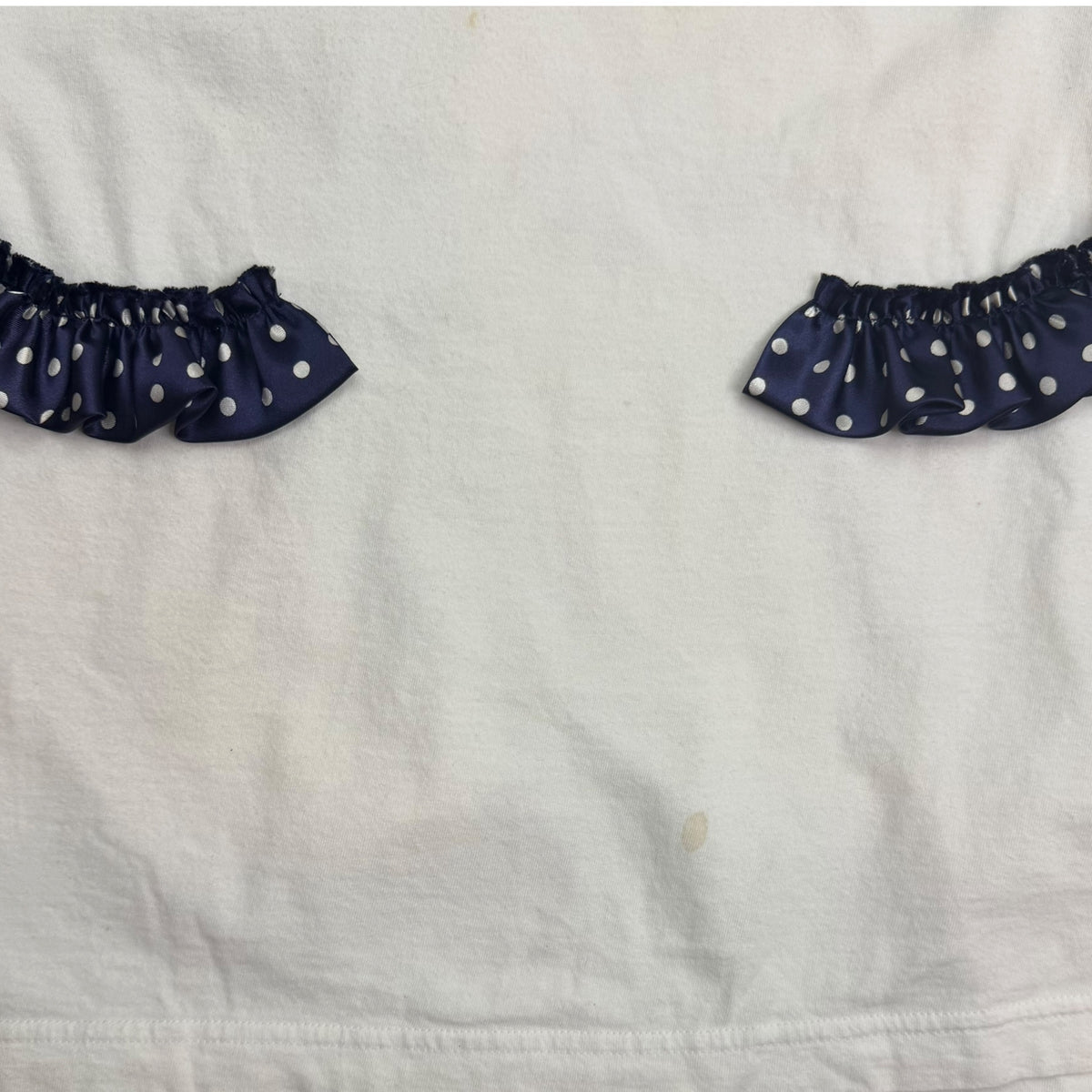 (W) Comme Des Garçons Girl Polka Dot Ruffle Tee White
